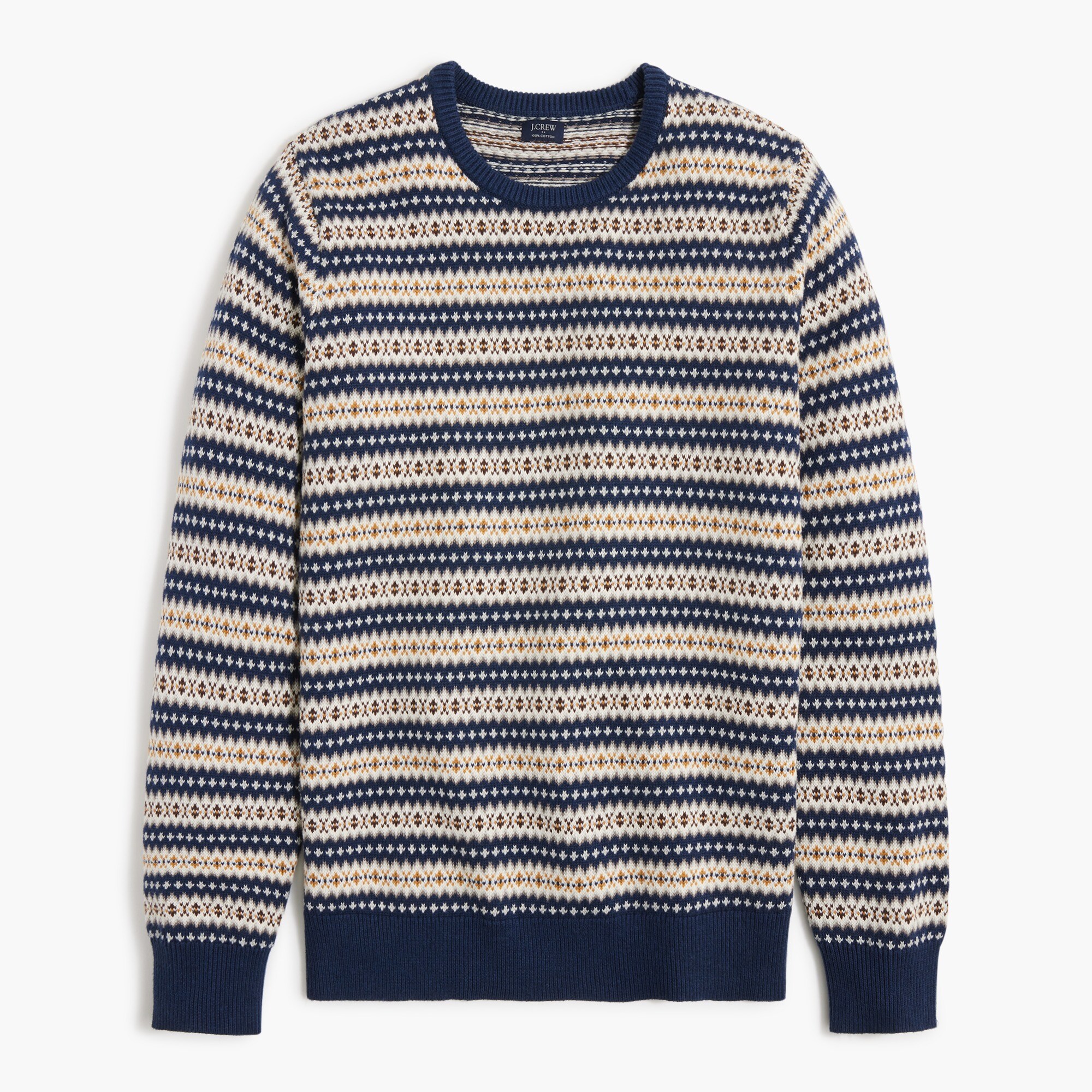 fair isle crewneck sweater for men