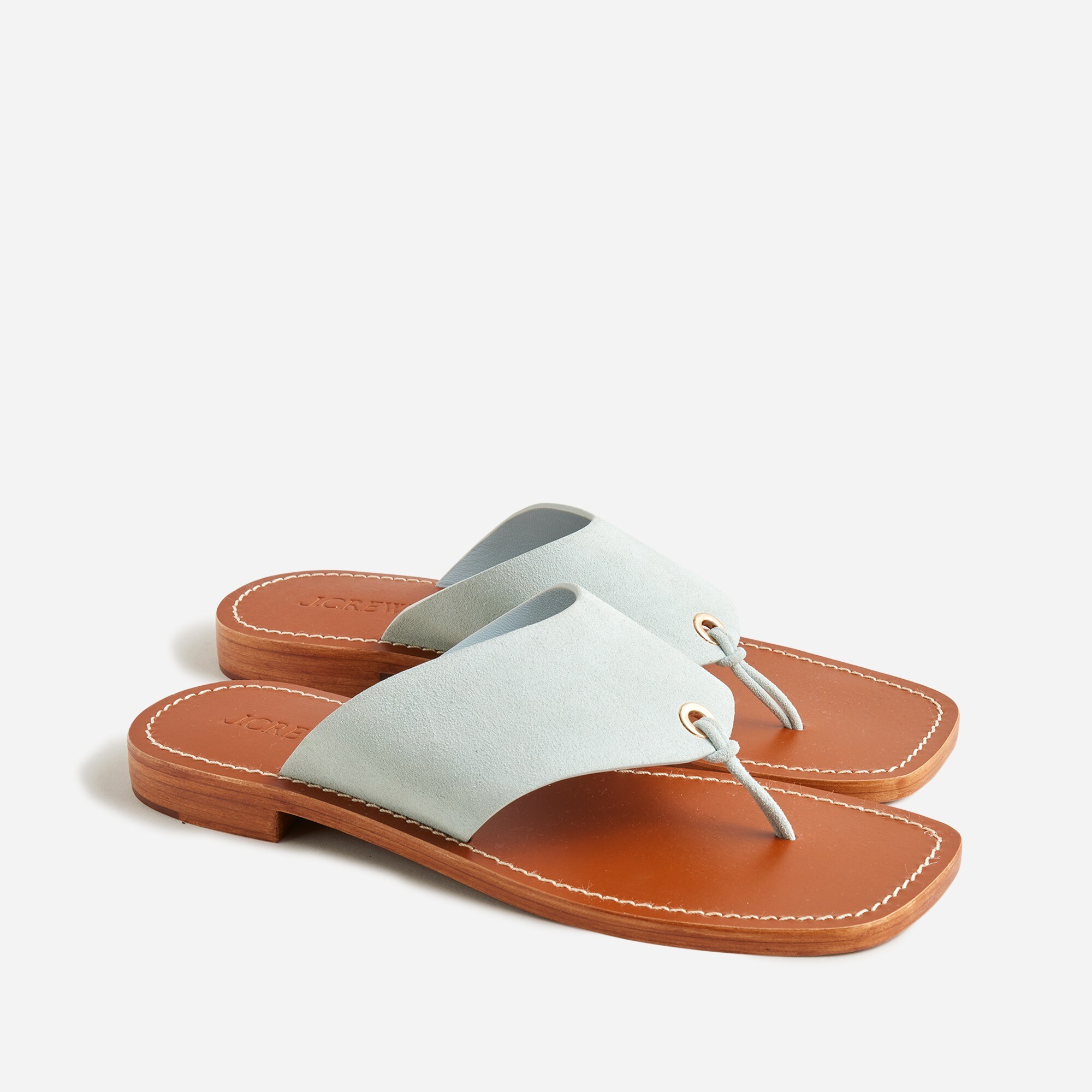 Suede thong sandals