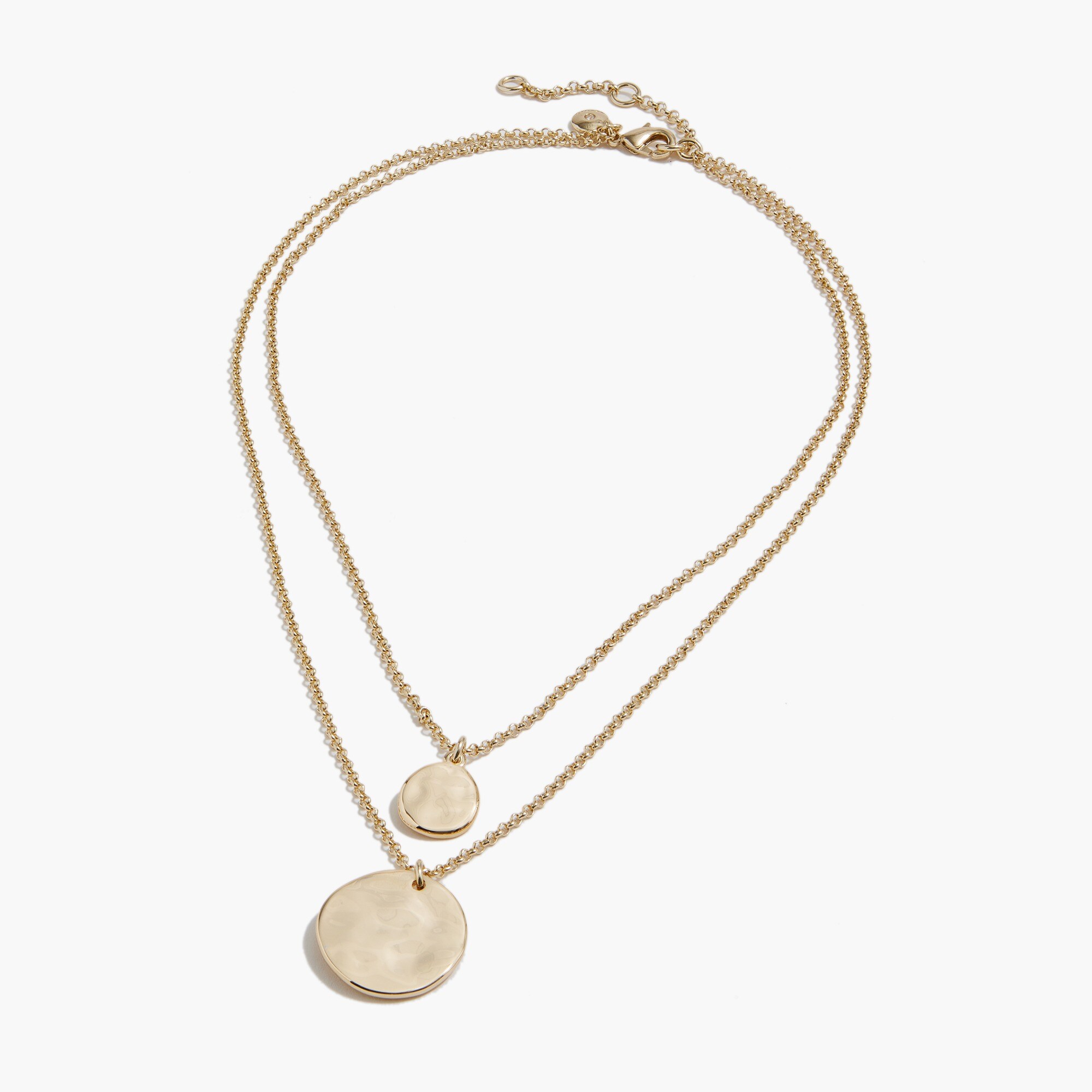 Hammered pendant layering necklace