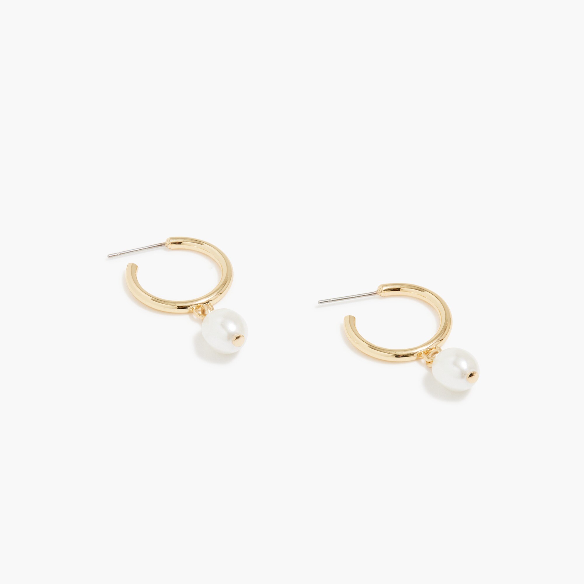 small pearl hoop earrings for women