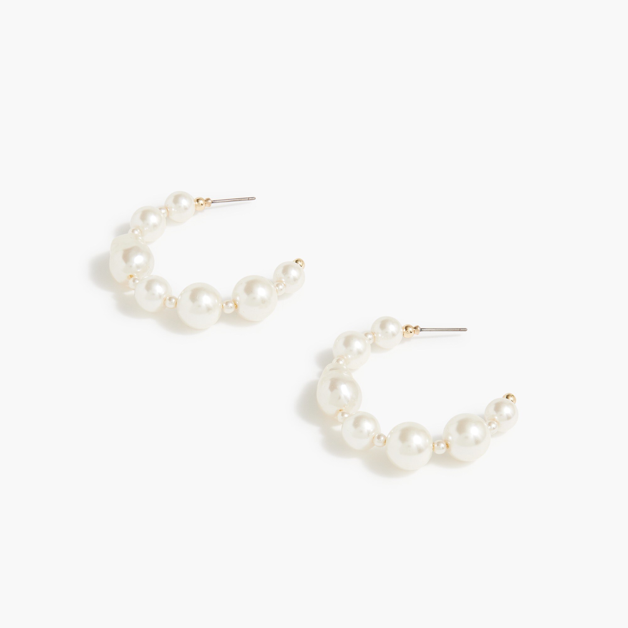pearl hoop earrings for women
