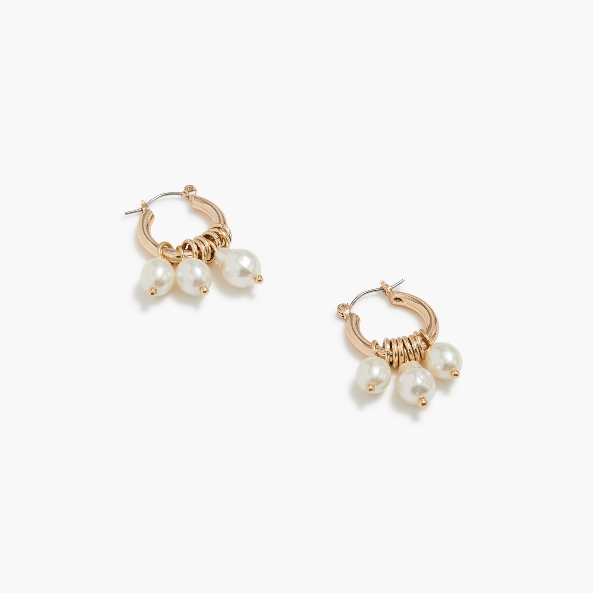 Small pearl hoop earrings
