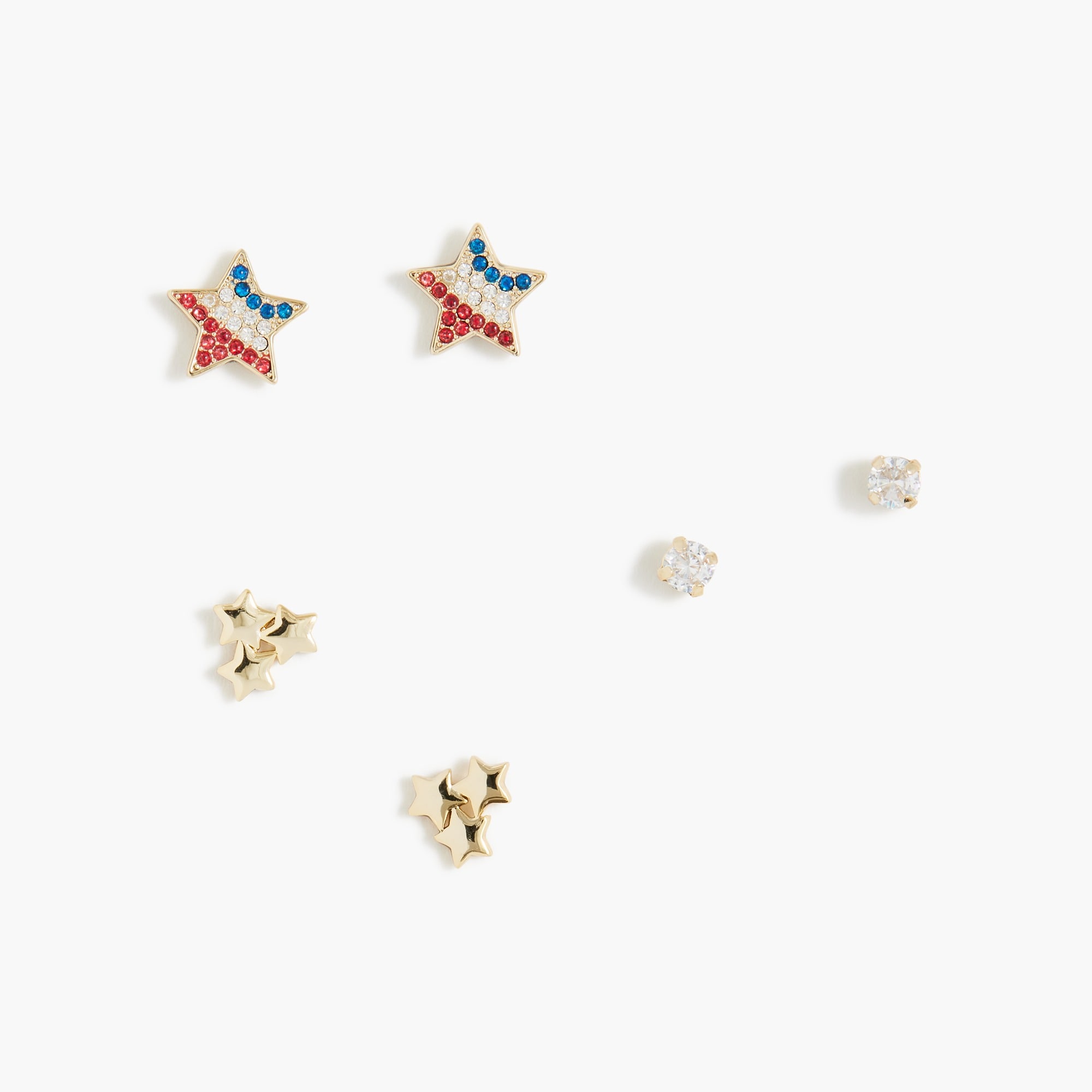 womens Patriotic stars earrings set