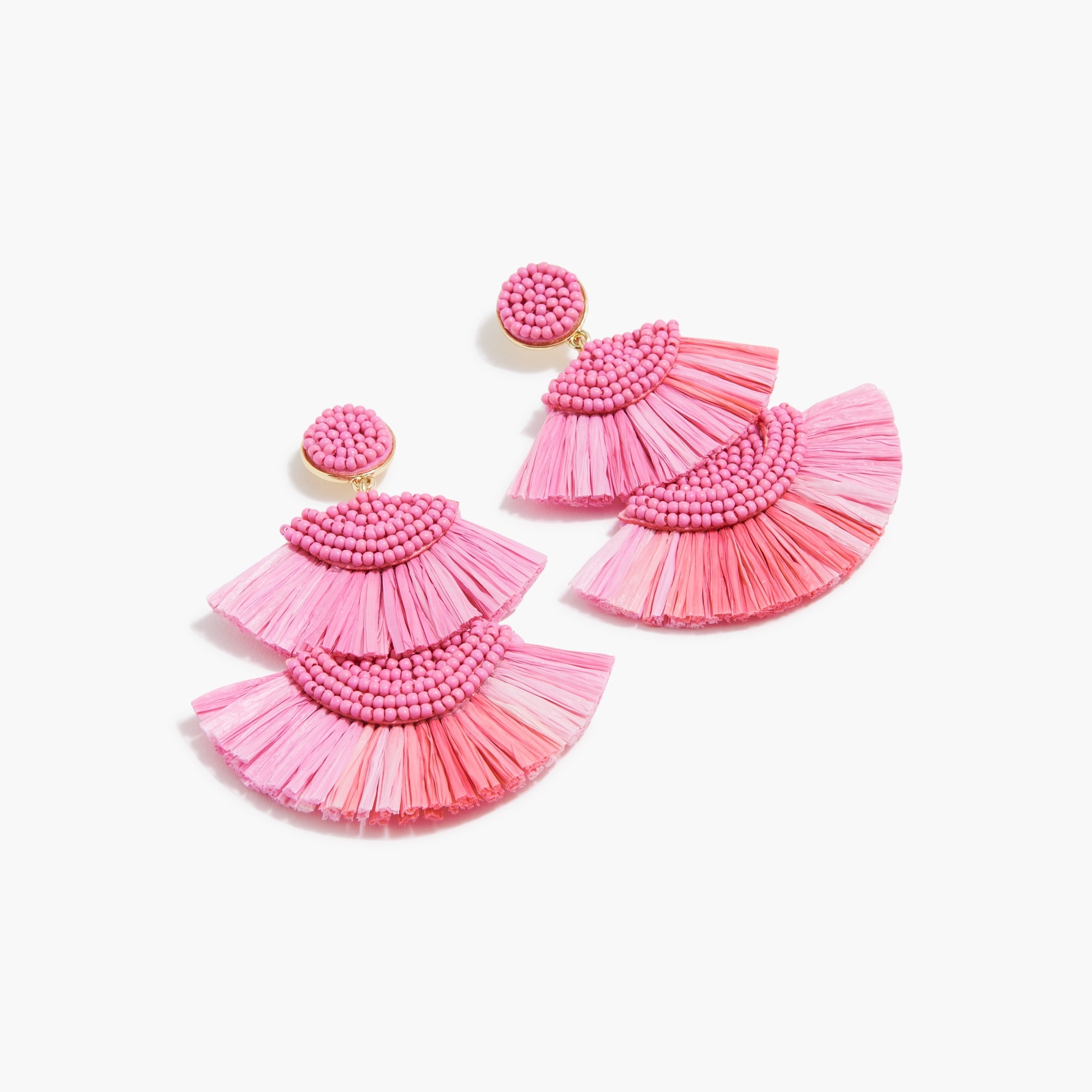 beaded fan statement earrings for women