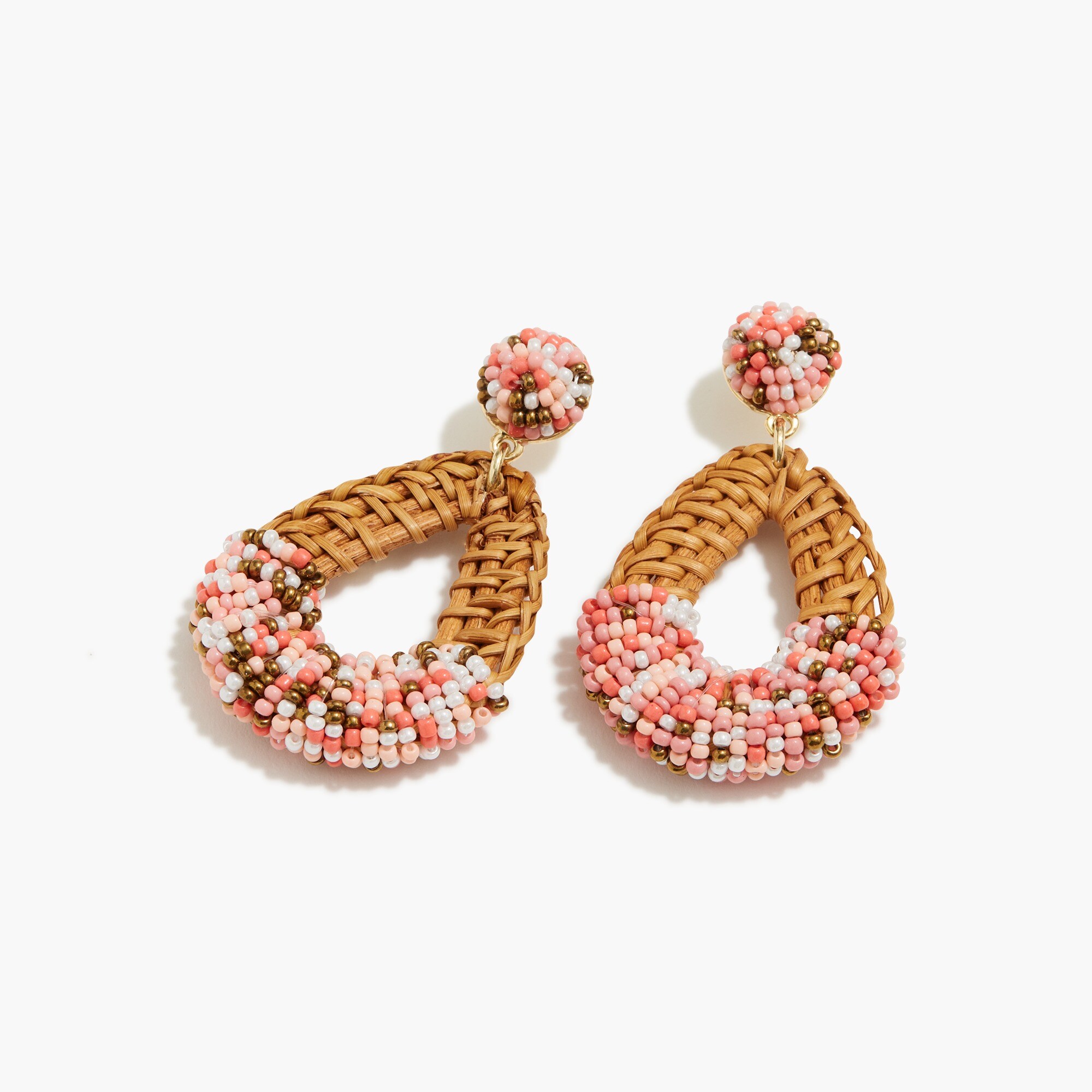 rattan drop statement earrings for women