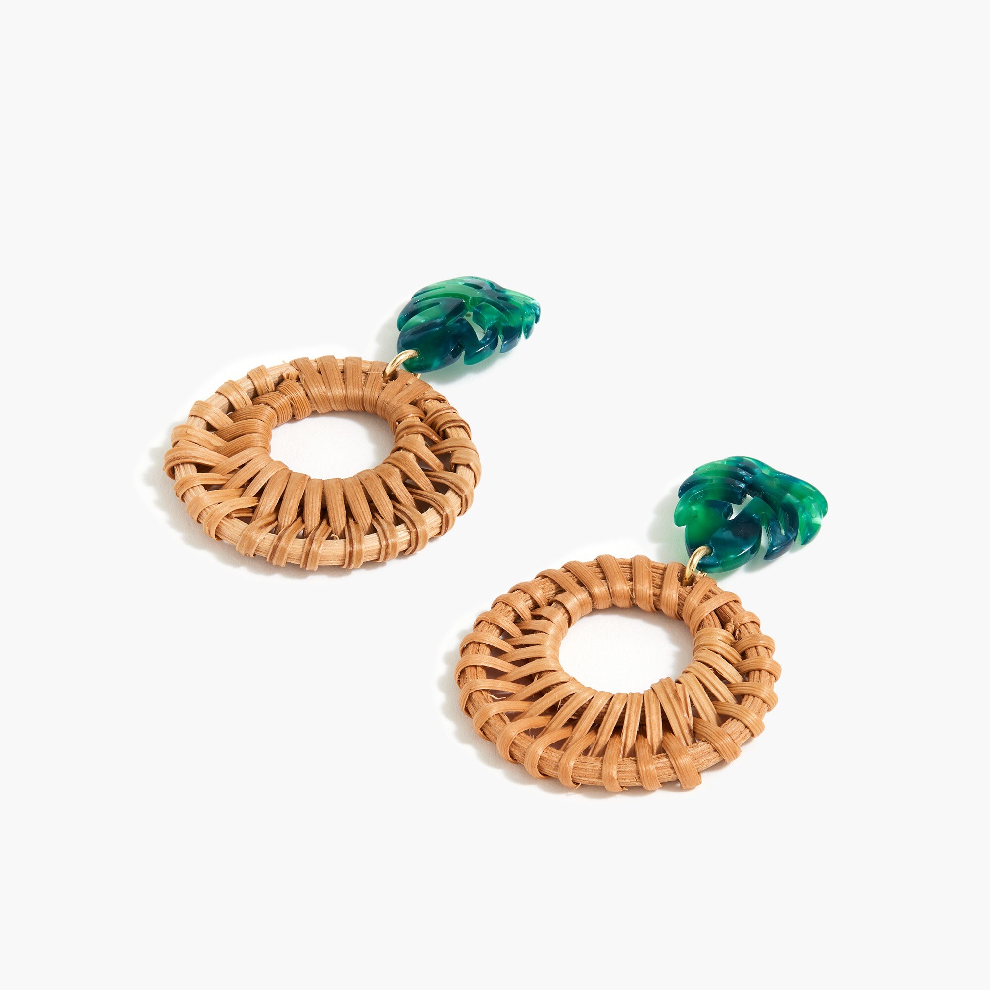 womens Rattan statement earrings