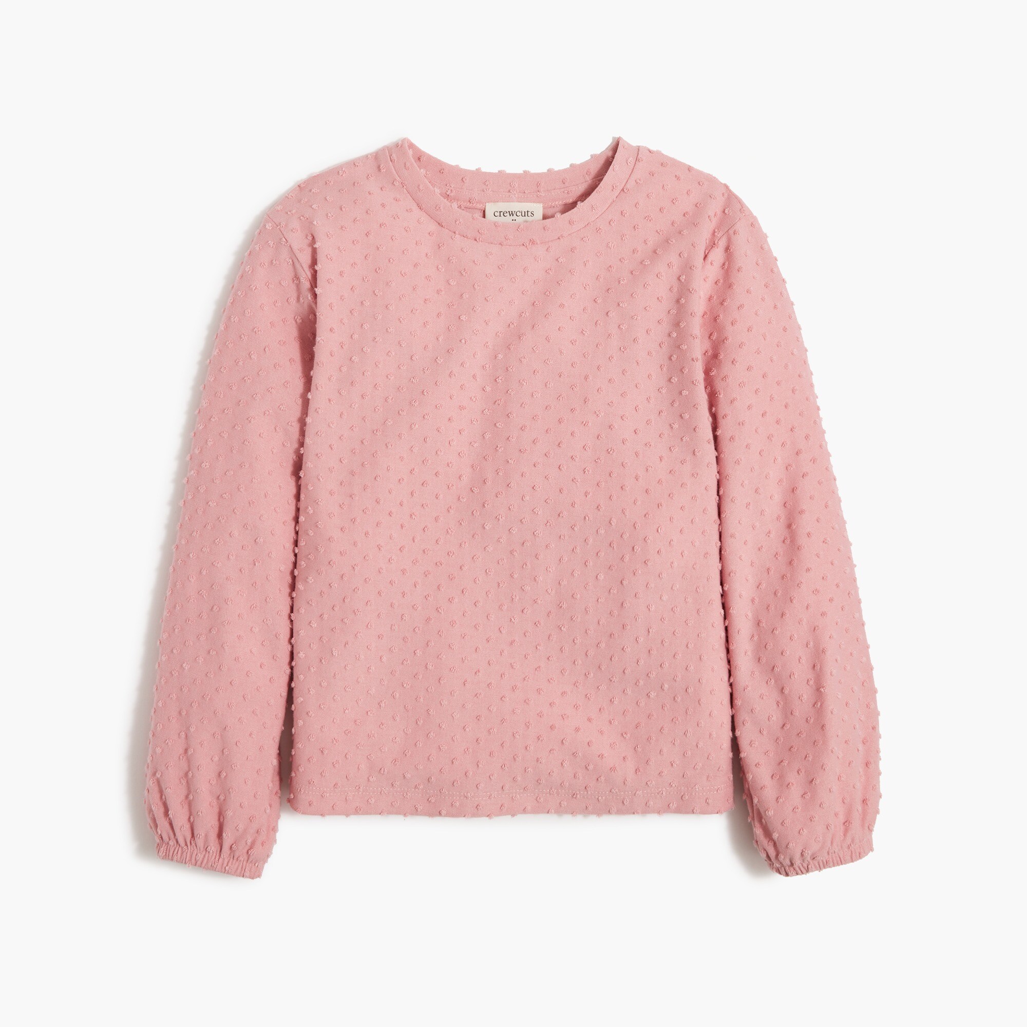Girls' clip-dot puff-sleeve top