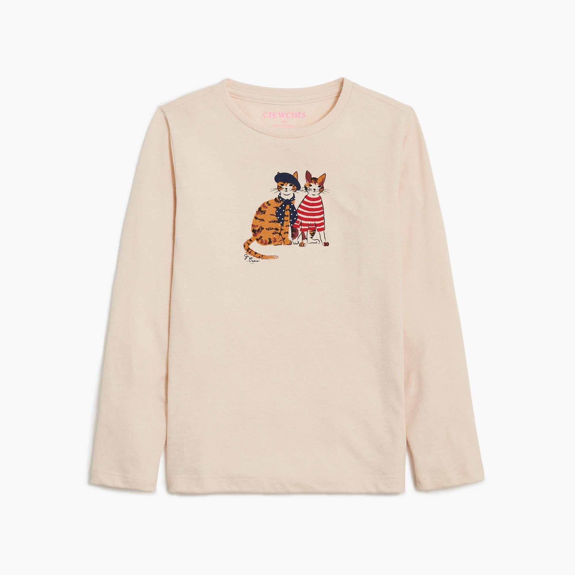 Girls' French cats graphic tee