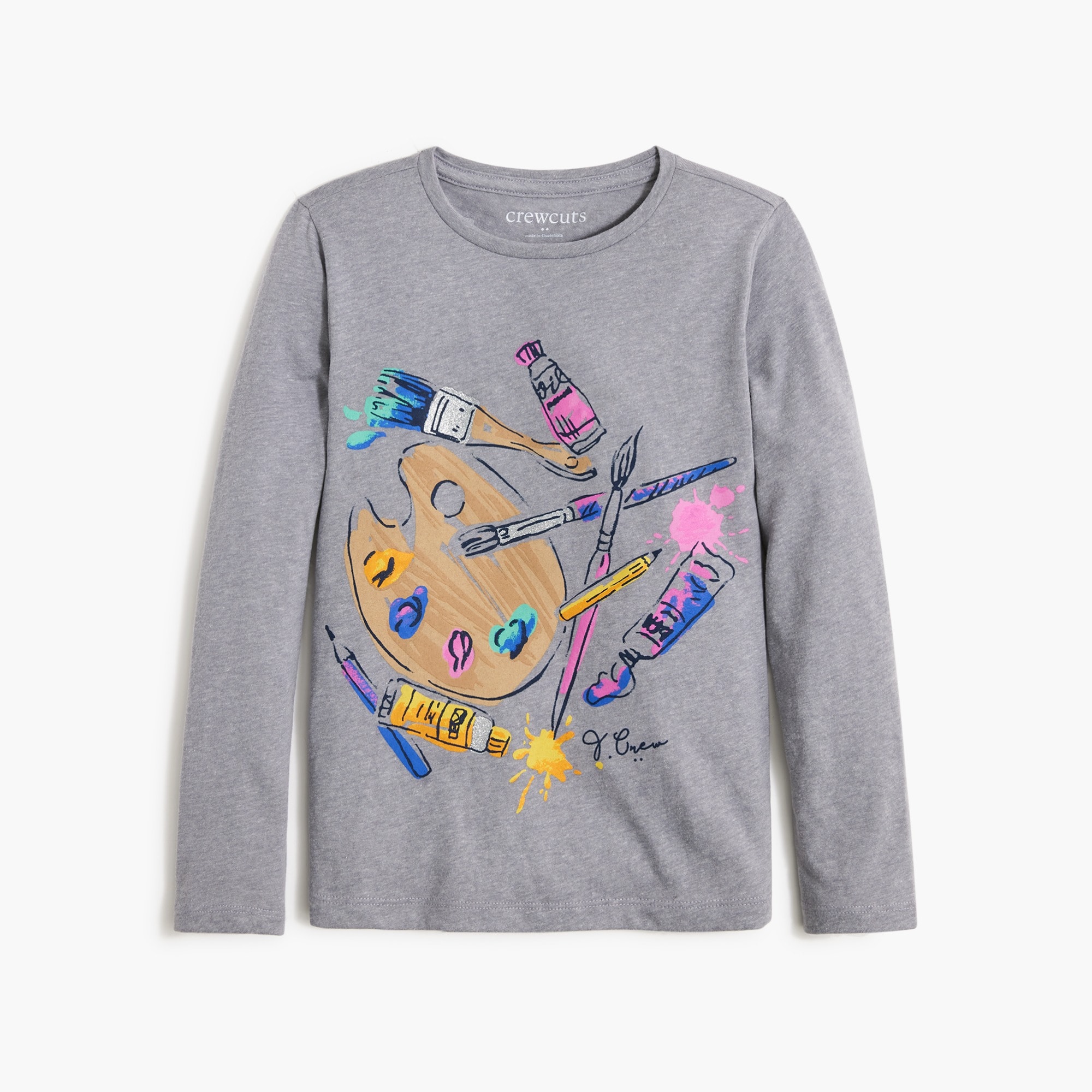 Girls' long-sleeve art graphic tee