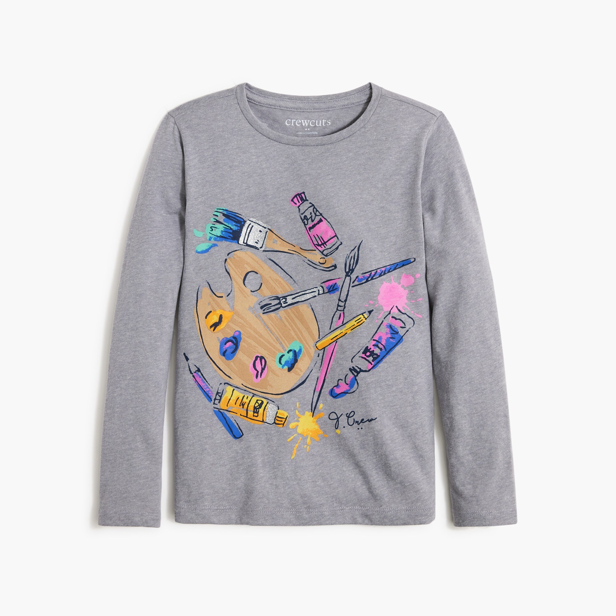 Girls' long-sleeve art graphic tee