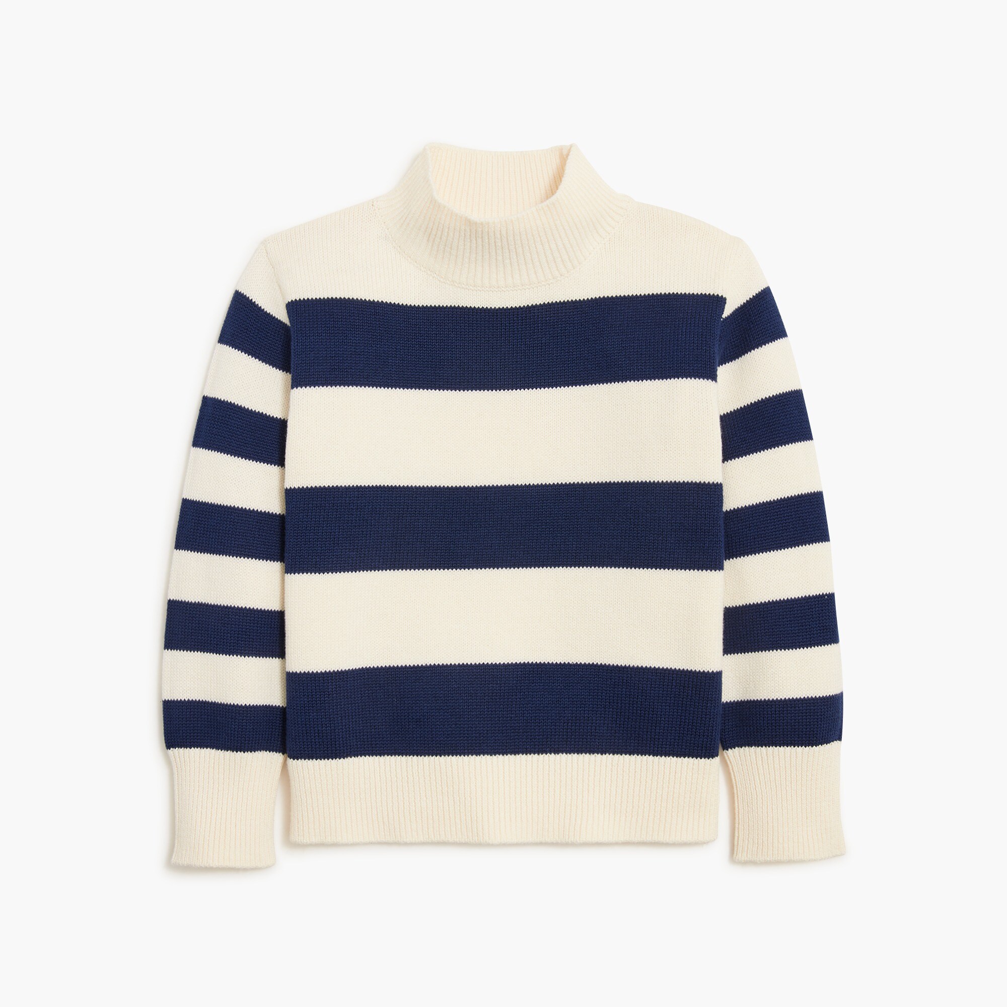 Girls' striped mockneck sweater