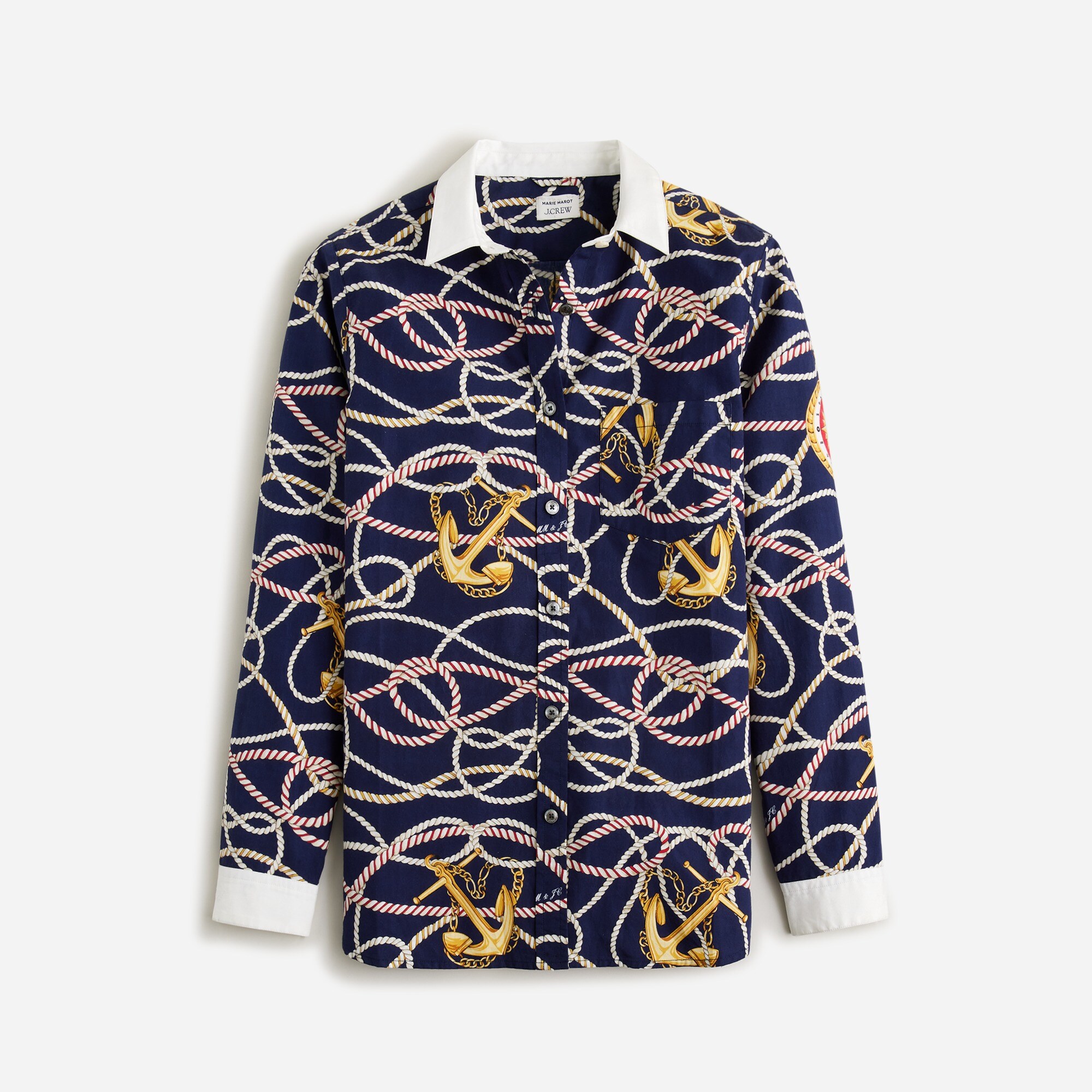 Marie Marot X J.Crew shirt in Ratti® ropes print