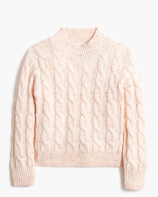 girls Girls' cable mockneck sweater