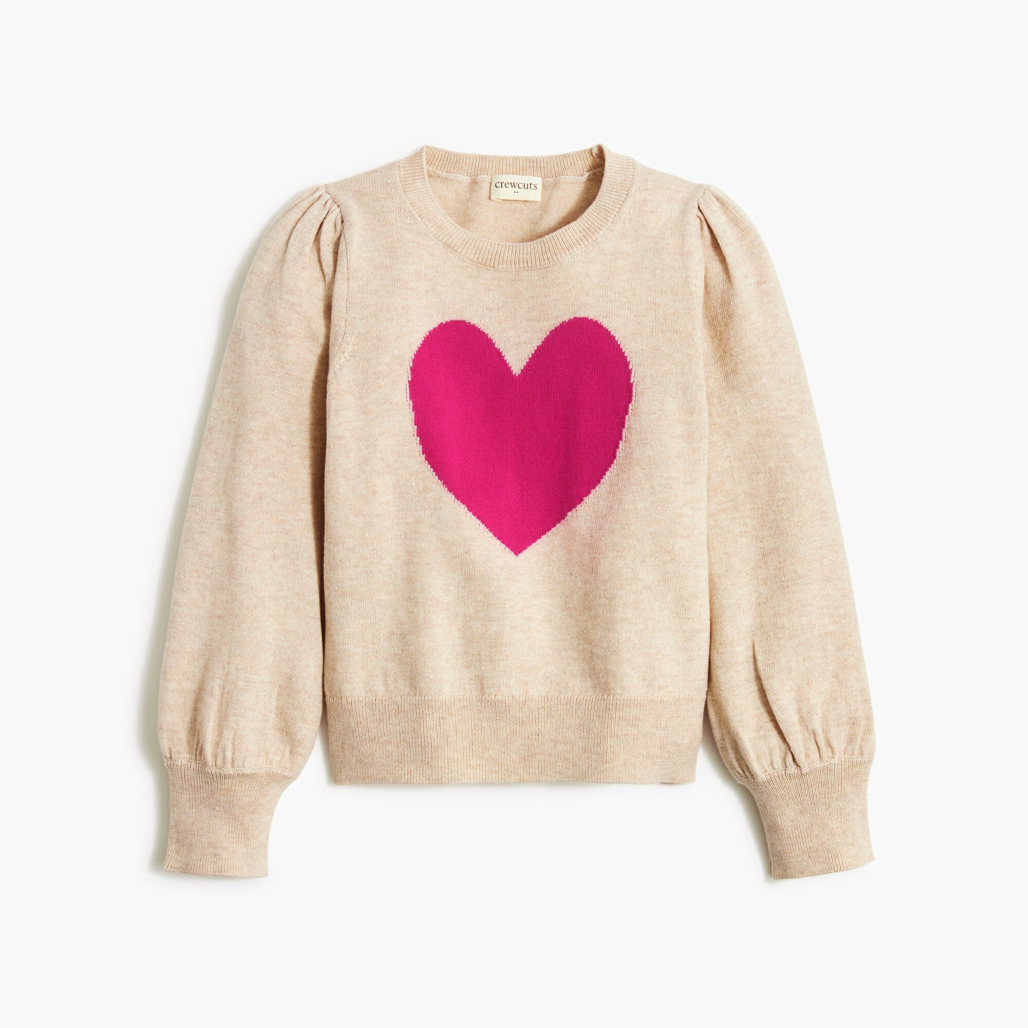 Girls' puff-sleeve sweater