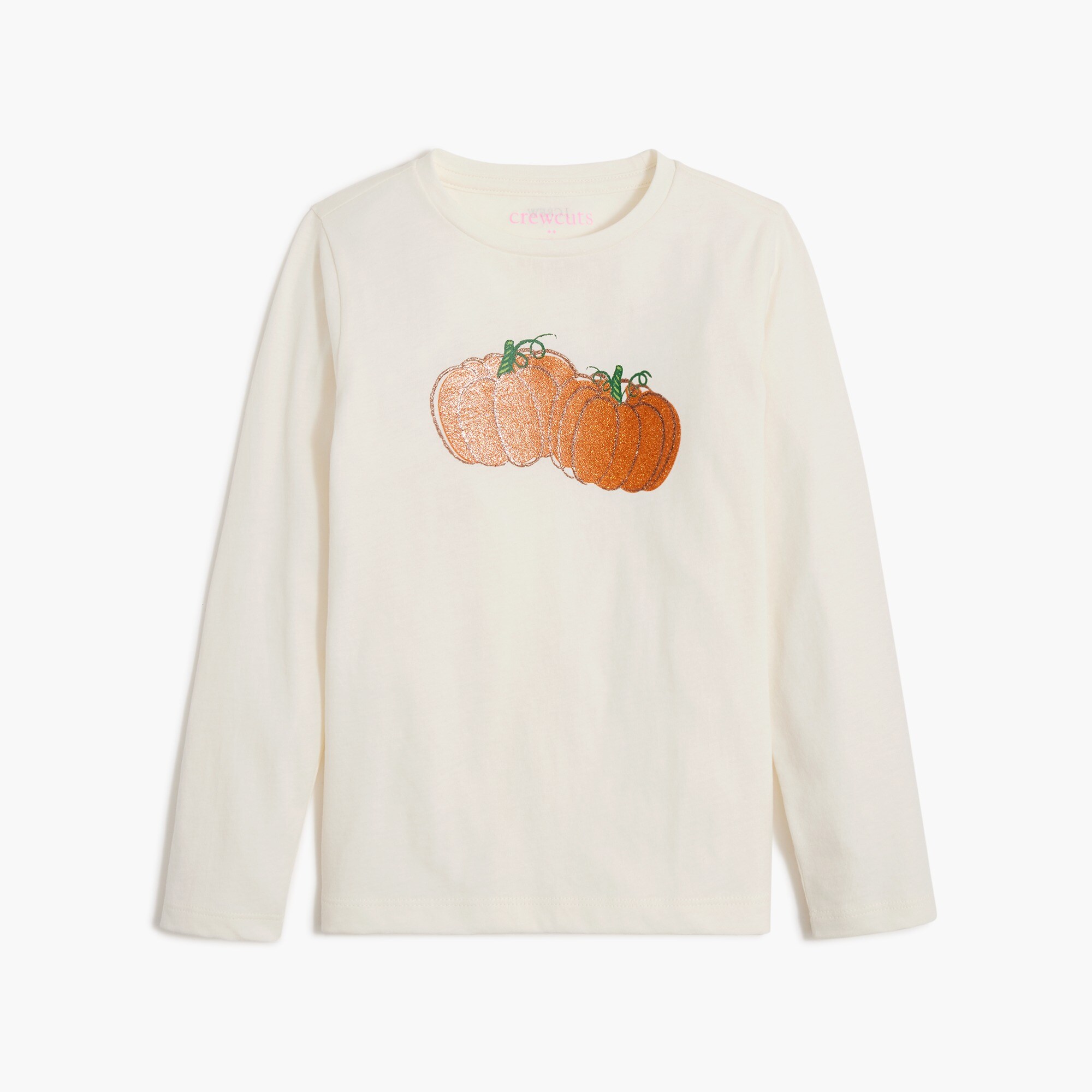 Girls' glitter pumpkin graphic tee