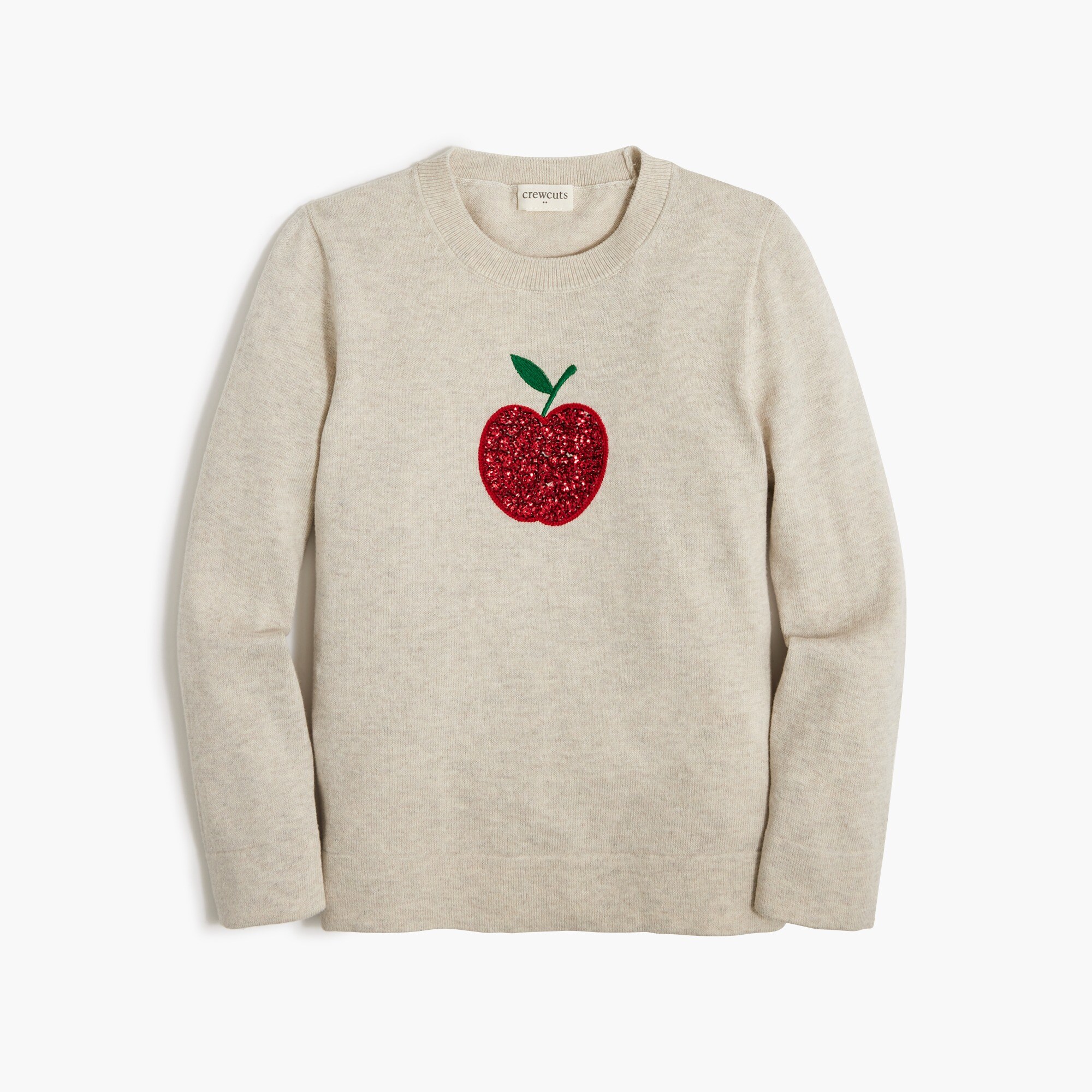 Girls' sequin apple Teddie sweater