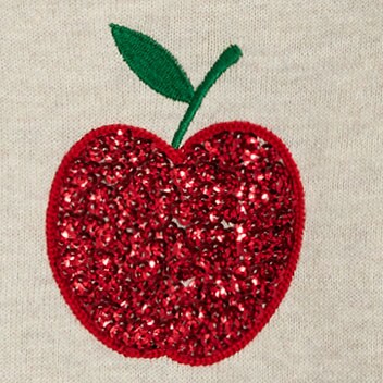 Girls' sequin apple Teddie sweater SEQUIN APPLE factory: girls' sequin apple teddie sweater for girls