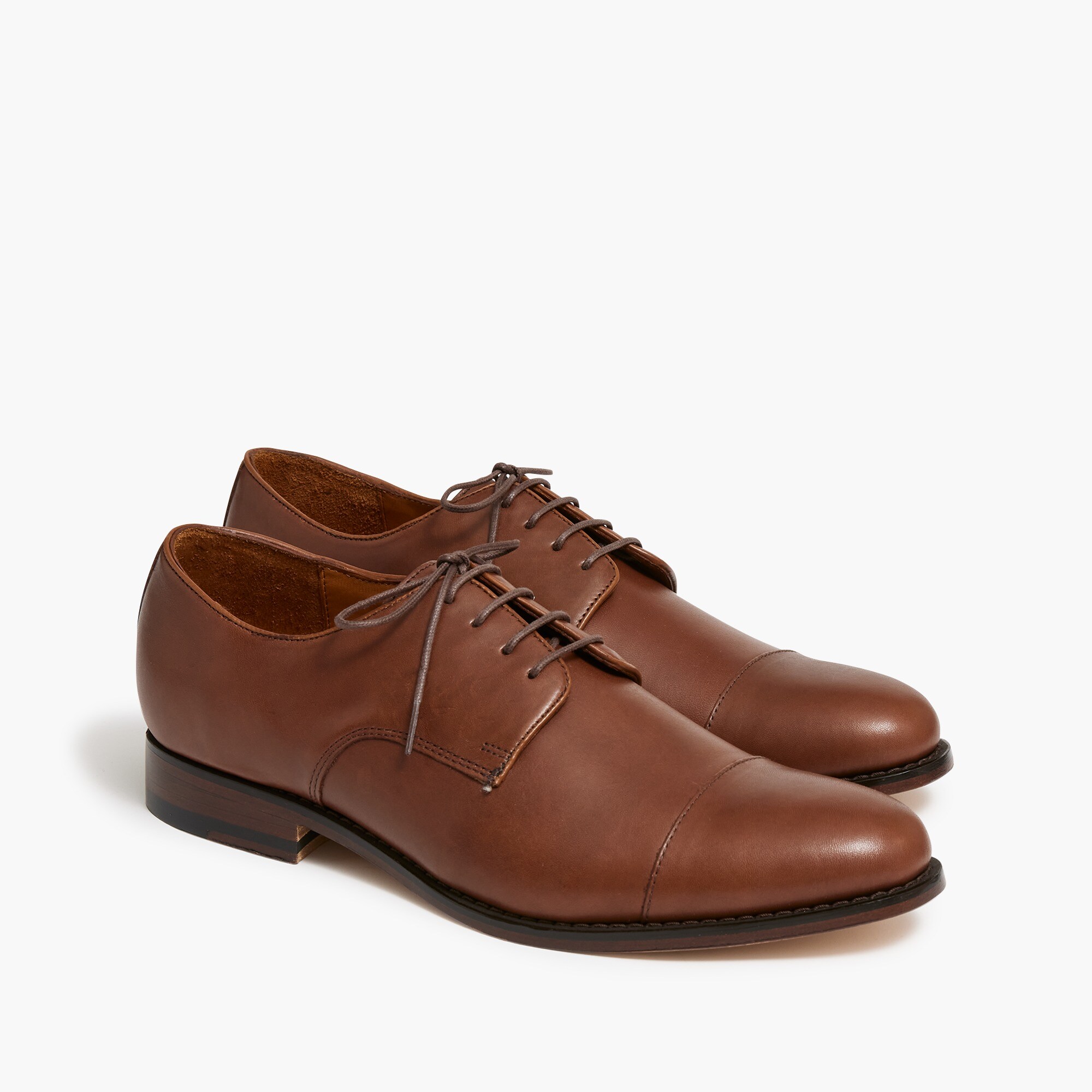 Leather cap-toe shoes