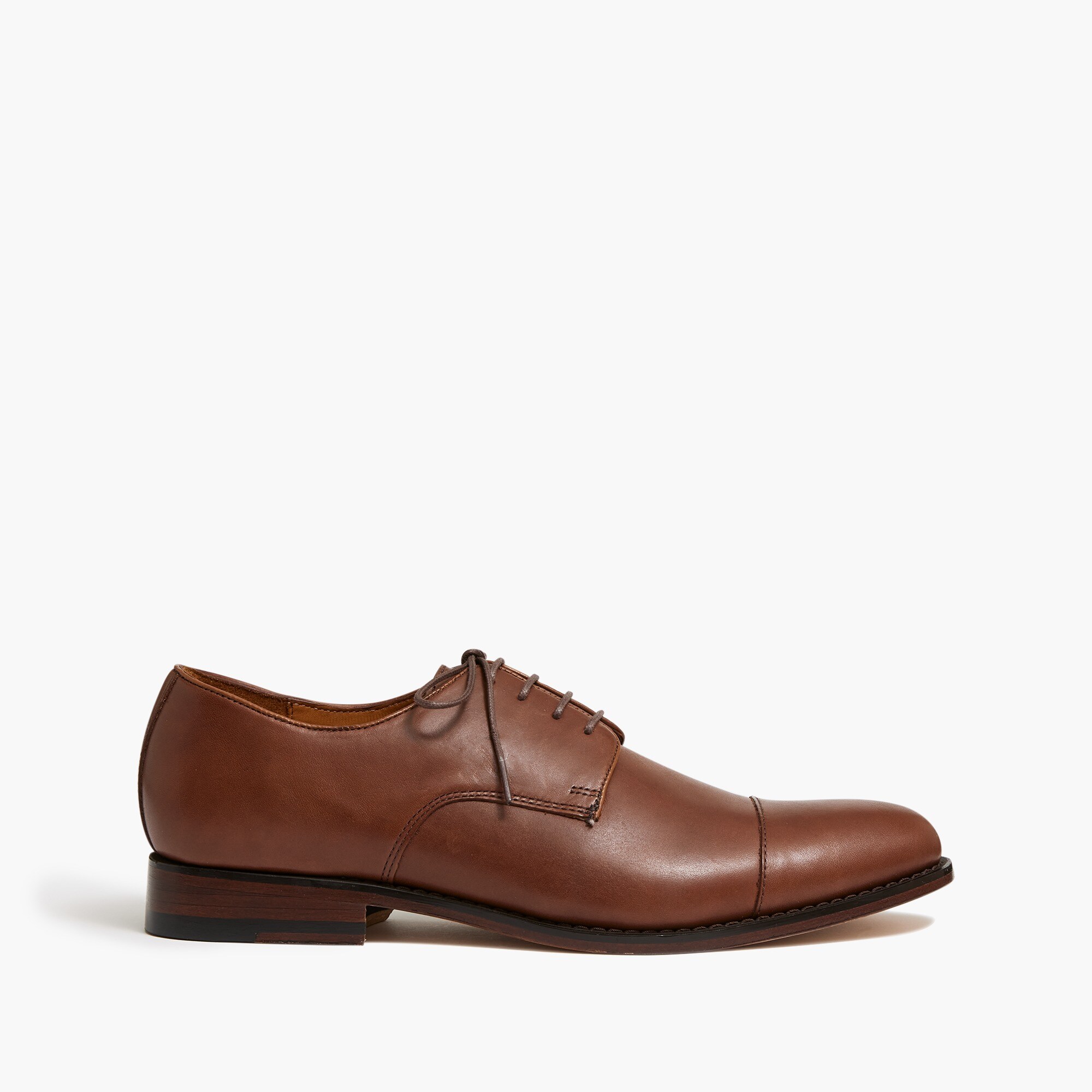 Leather cap-toe shoes