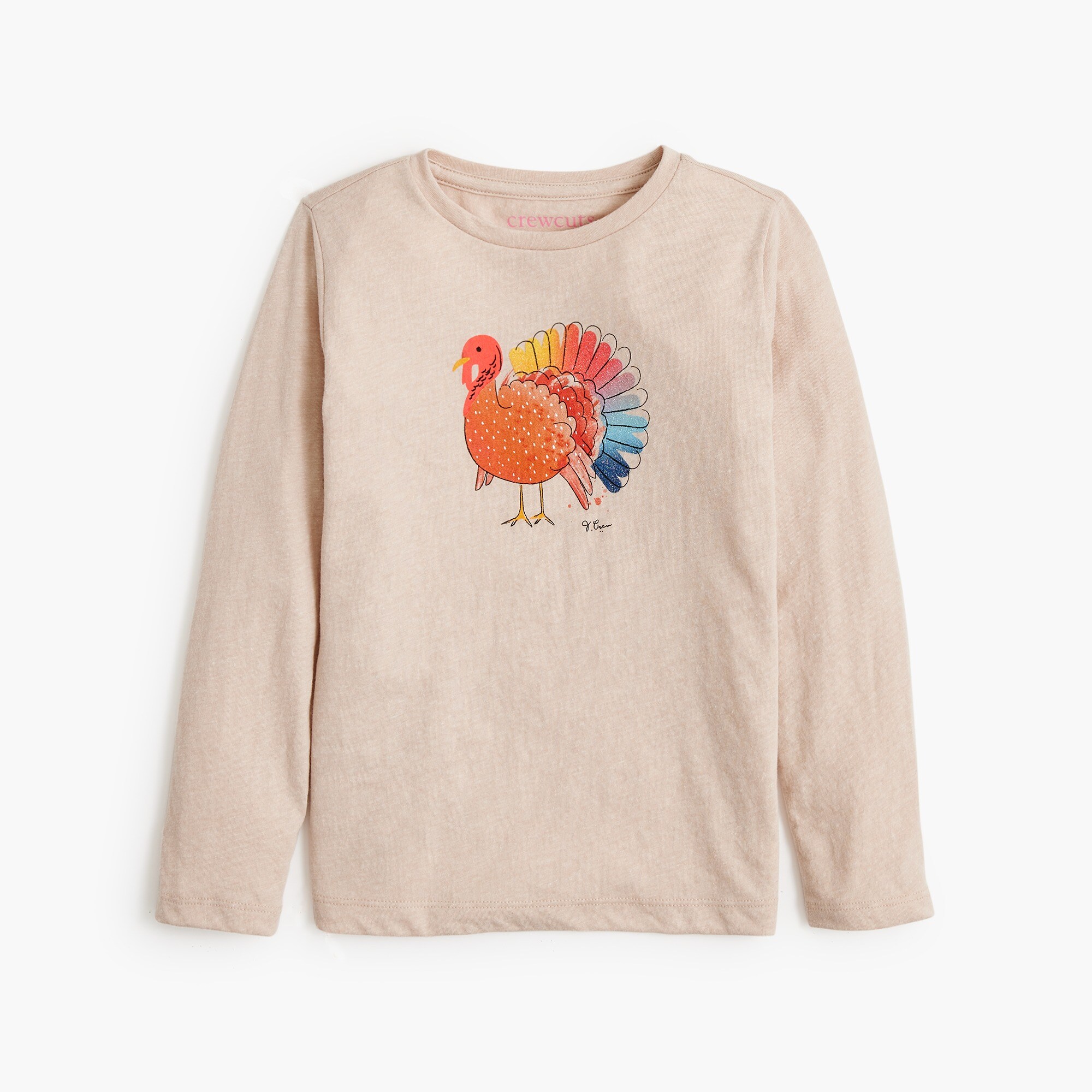 Girls' Thanksgiving turkey graphic tee