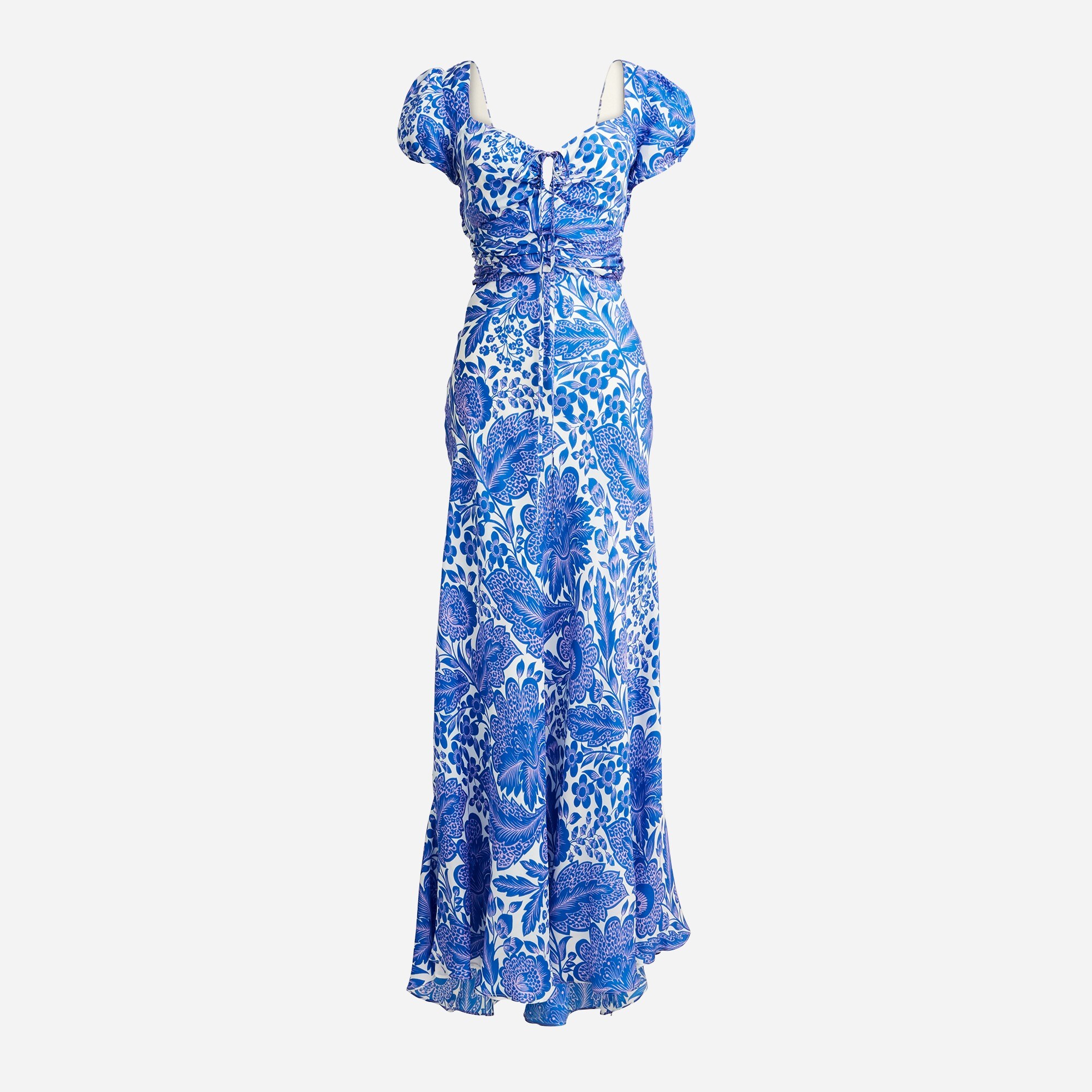 Collection tie-neck cap-sleeve maxi dress in tidewater floral