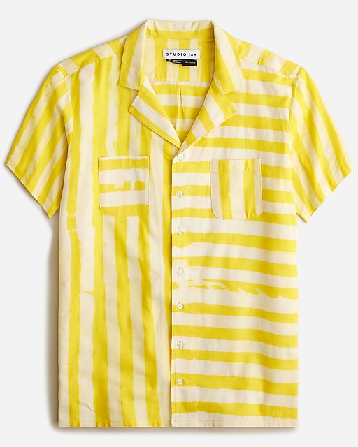 mens Studio 189&copy; X J.Crew camp-collar shirt in mix-and-match stripe