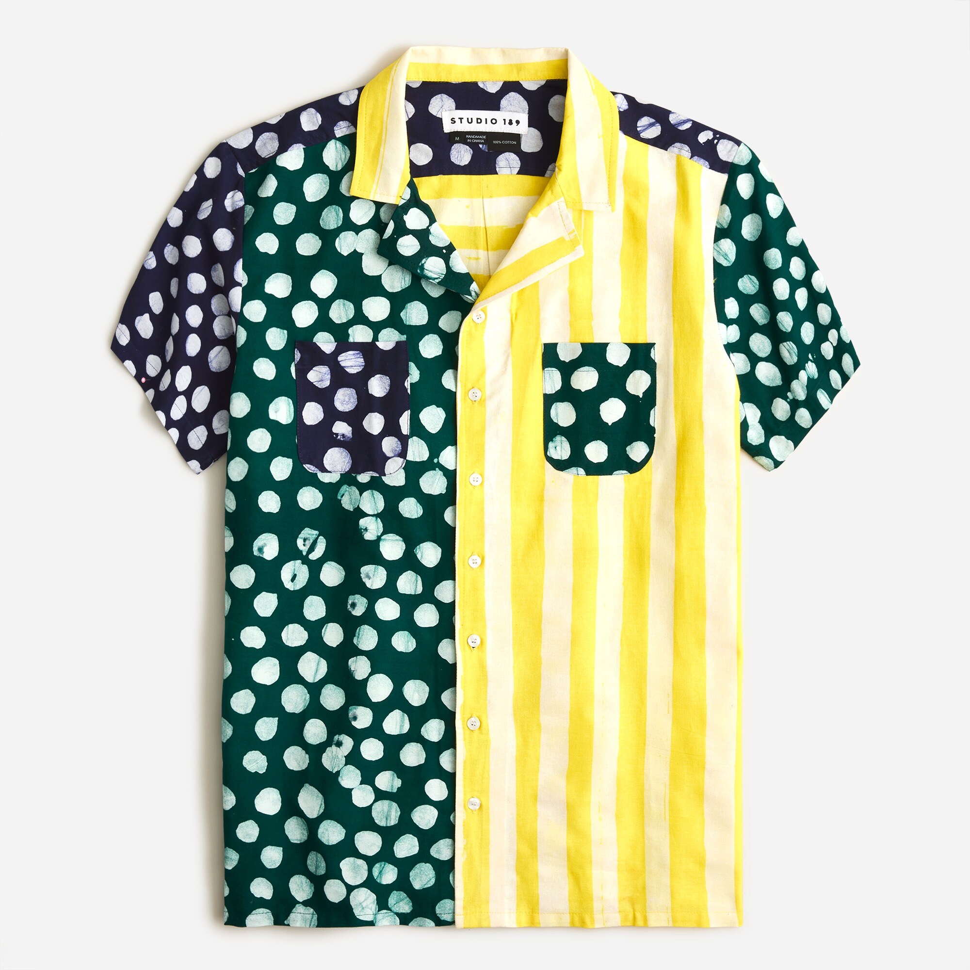 Studio 189© X J.Crew camp-collar shirt in mixed pattern