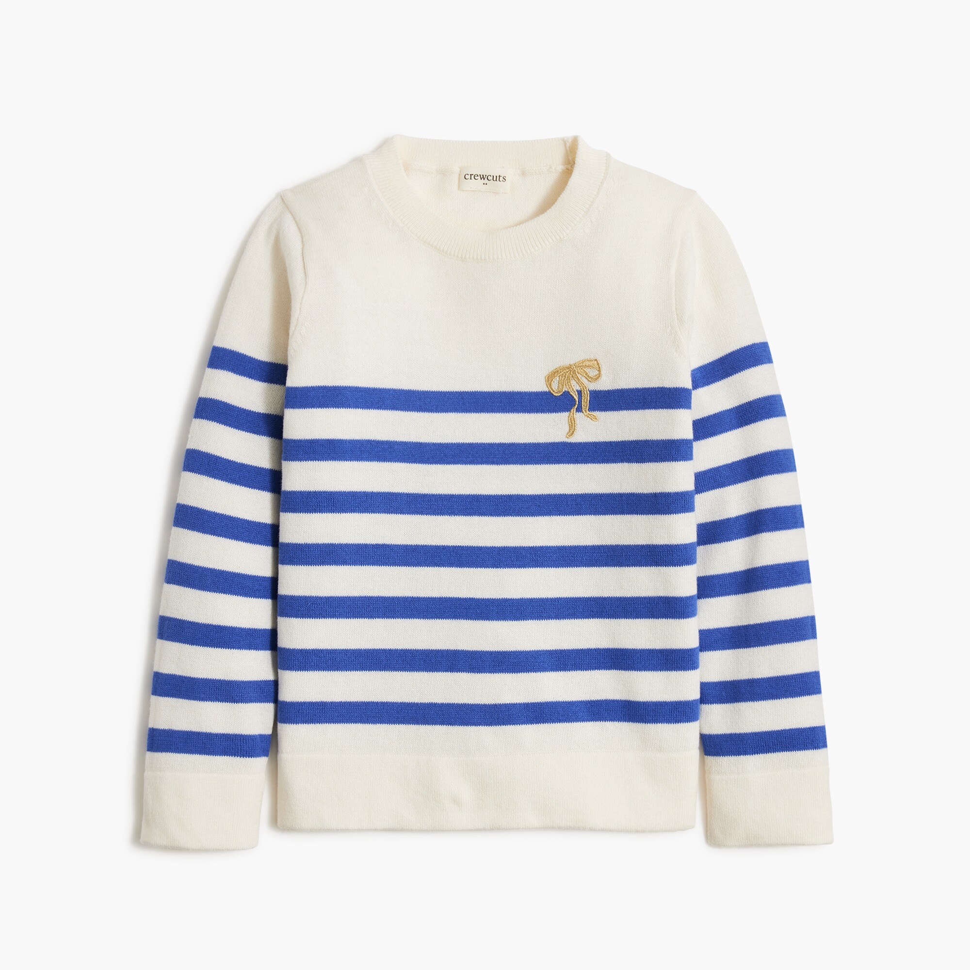girls' striped sweater with embroidered bow for girls