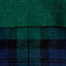 Girls' puff-sleeve mixed-media sweater BLACKWATCH MIX MEDIA factory: girls' puff-sleeve mixed-media sweater for girls