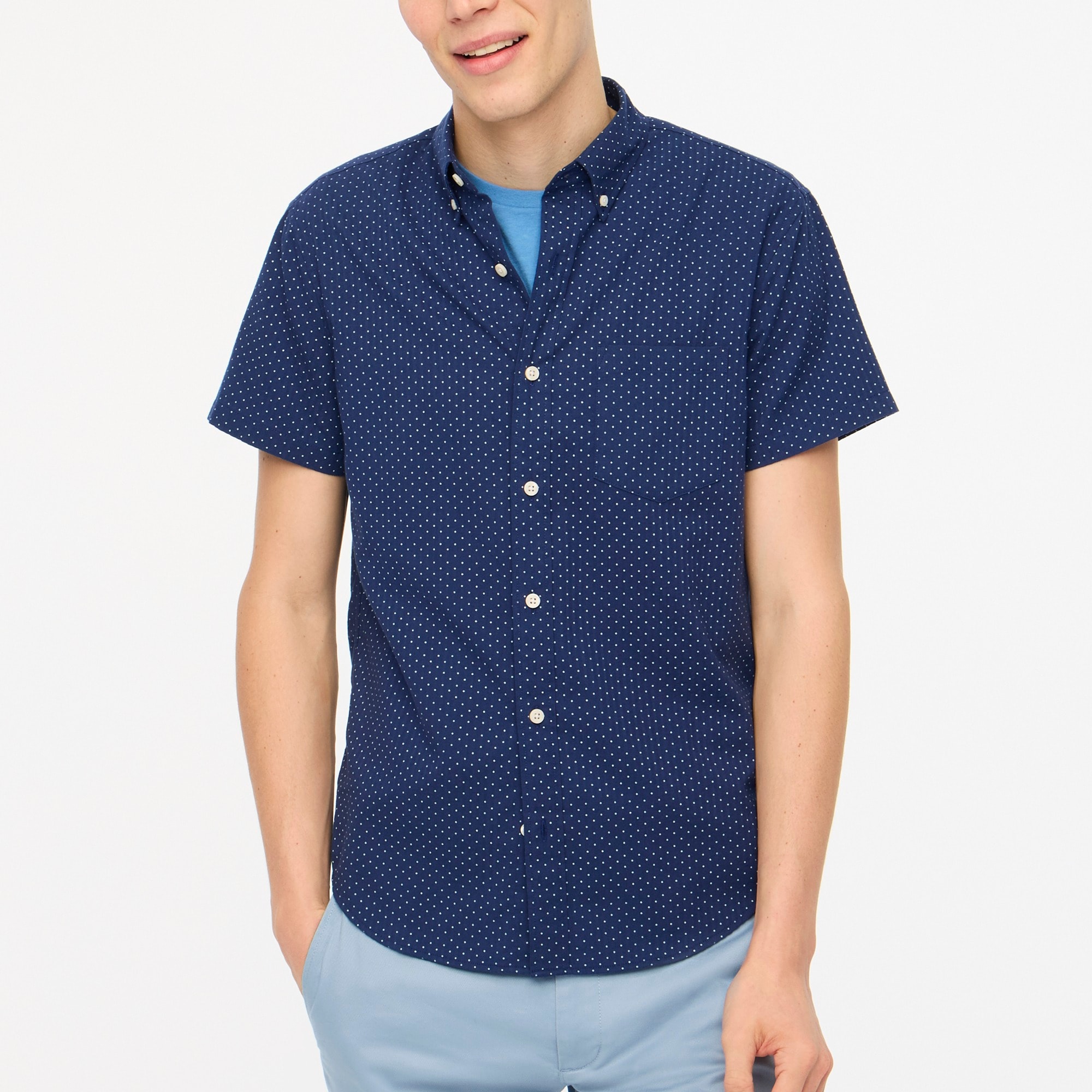  Short-sleeve seersucker shirt