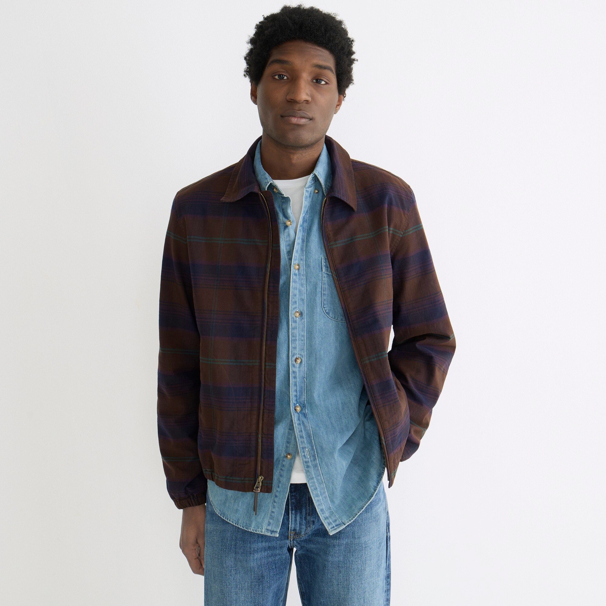 J.Crew: Harrington Jacket In Italian Suede For Men