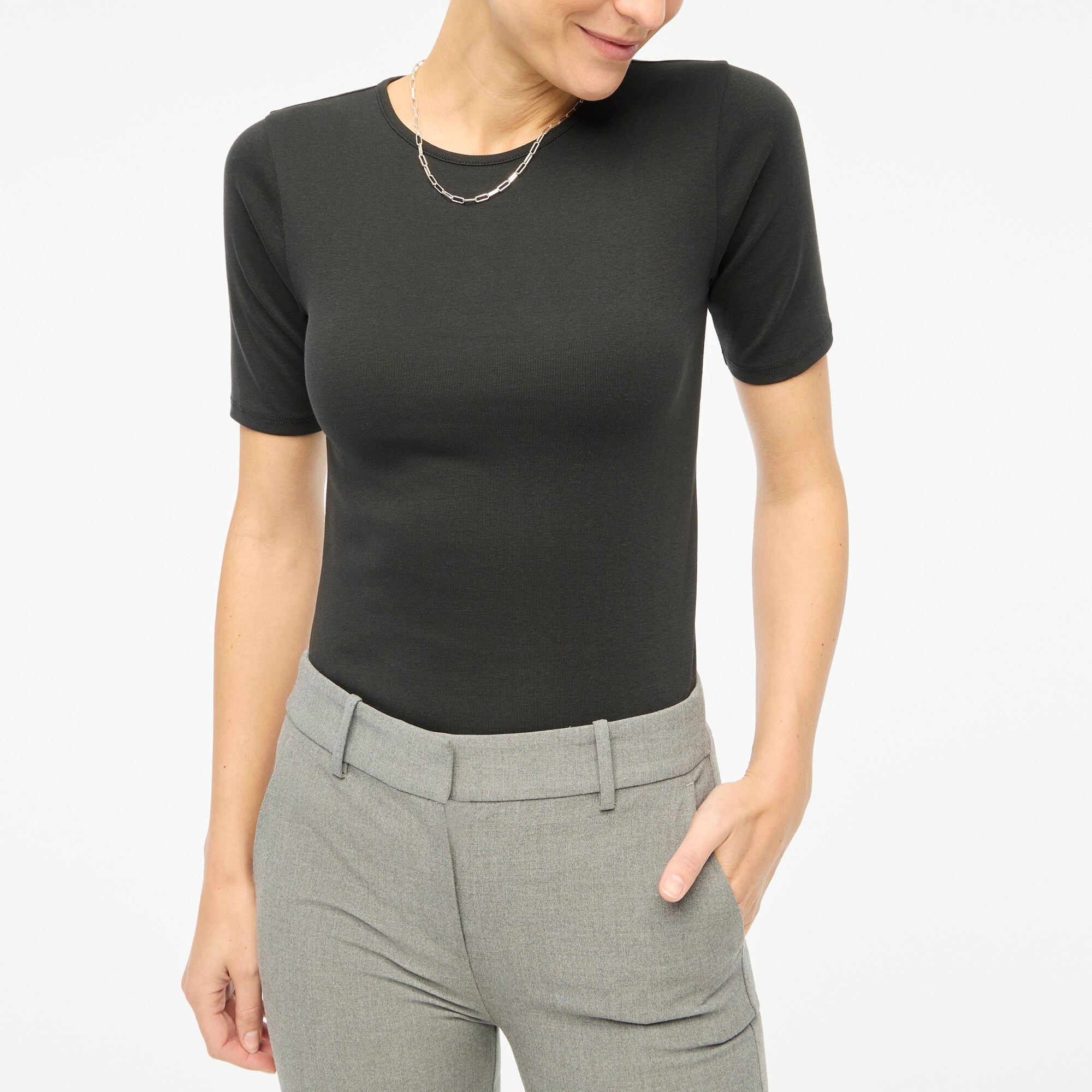 womens Cotton elbow-sleeve tee