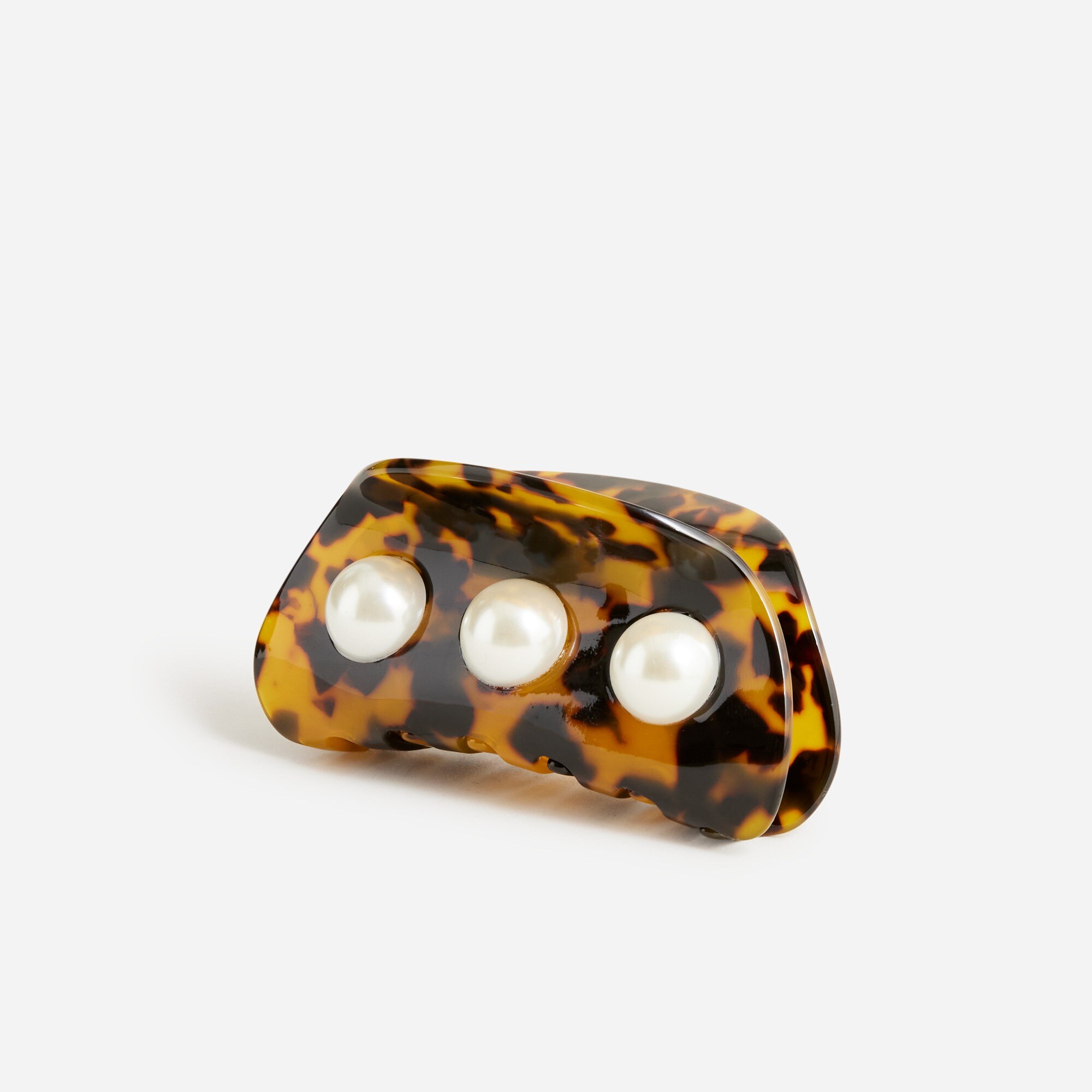 Pearl and tortoise shell clip