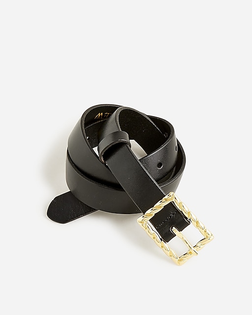 womens Classic Italian leather belt with twisted buckle