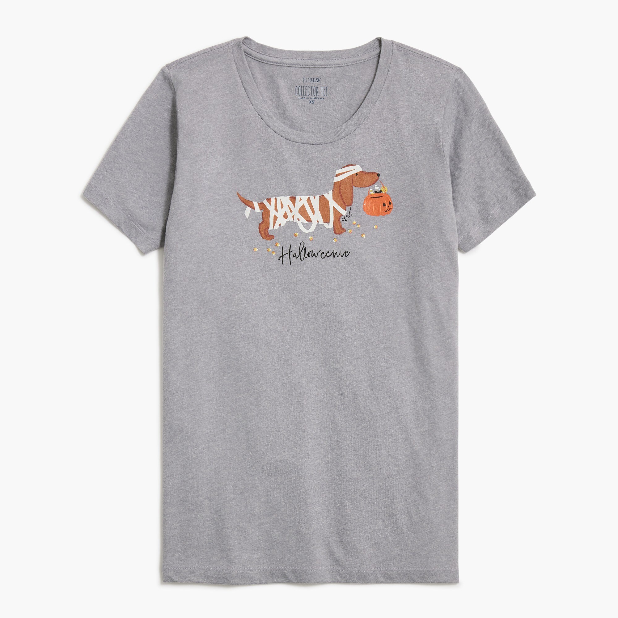 "halloweenie" graphic tee for women