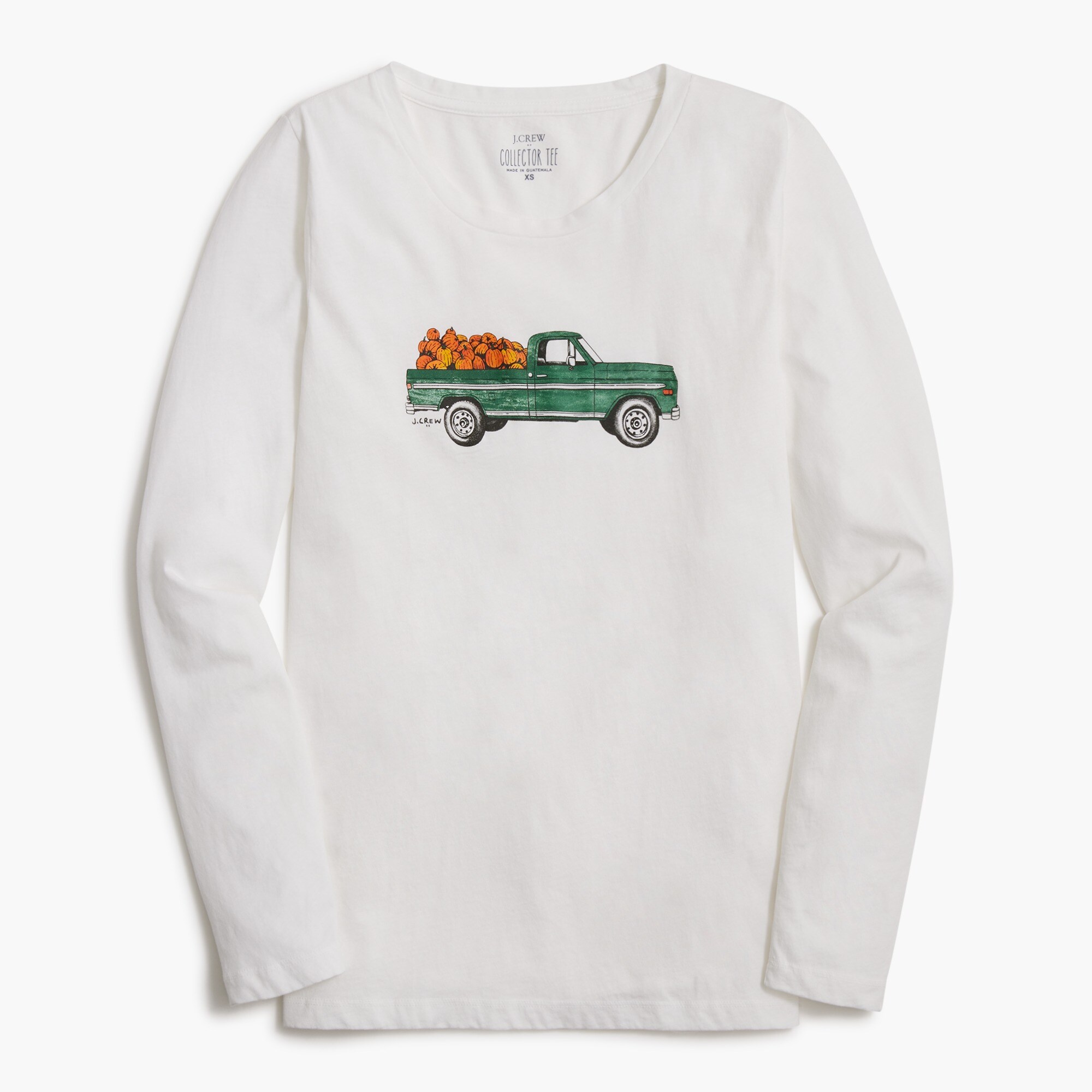pumpkins in truck graphic tee for women