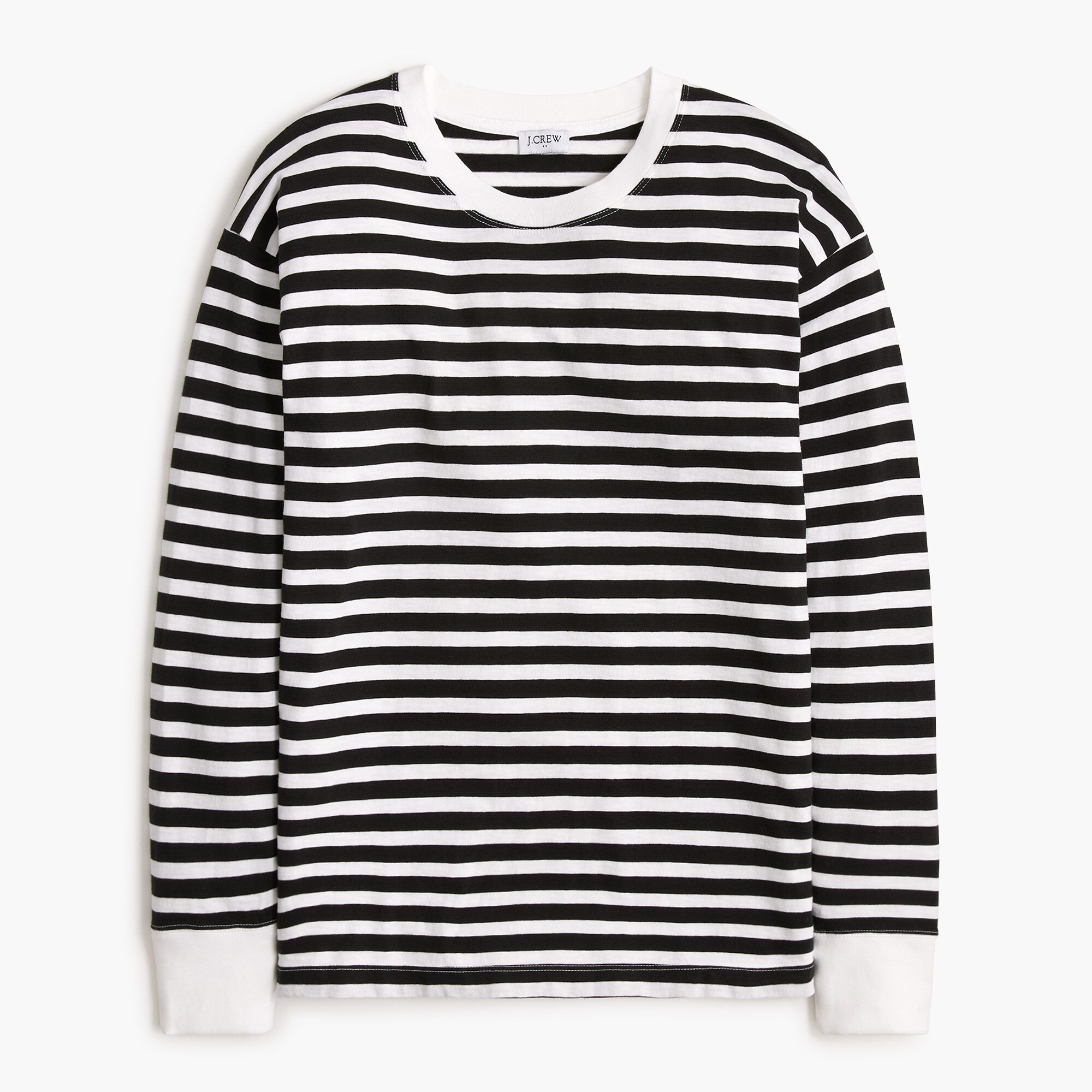 Black and white striped long sleeve top clearance
