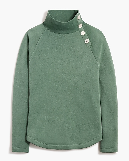 womens Wide button-collar pullover sweatshirt
