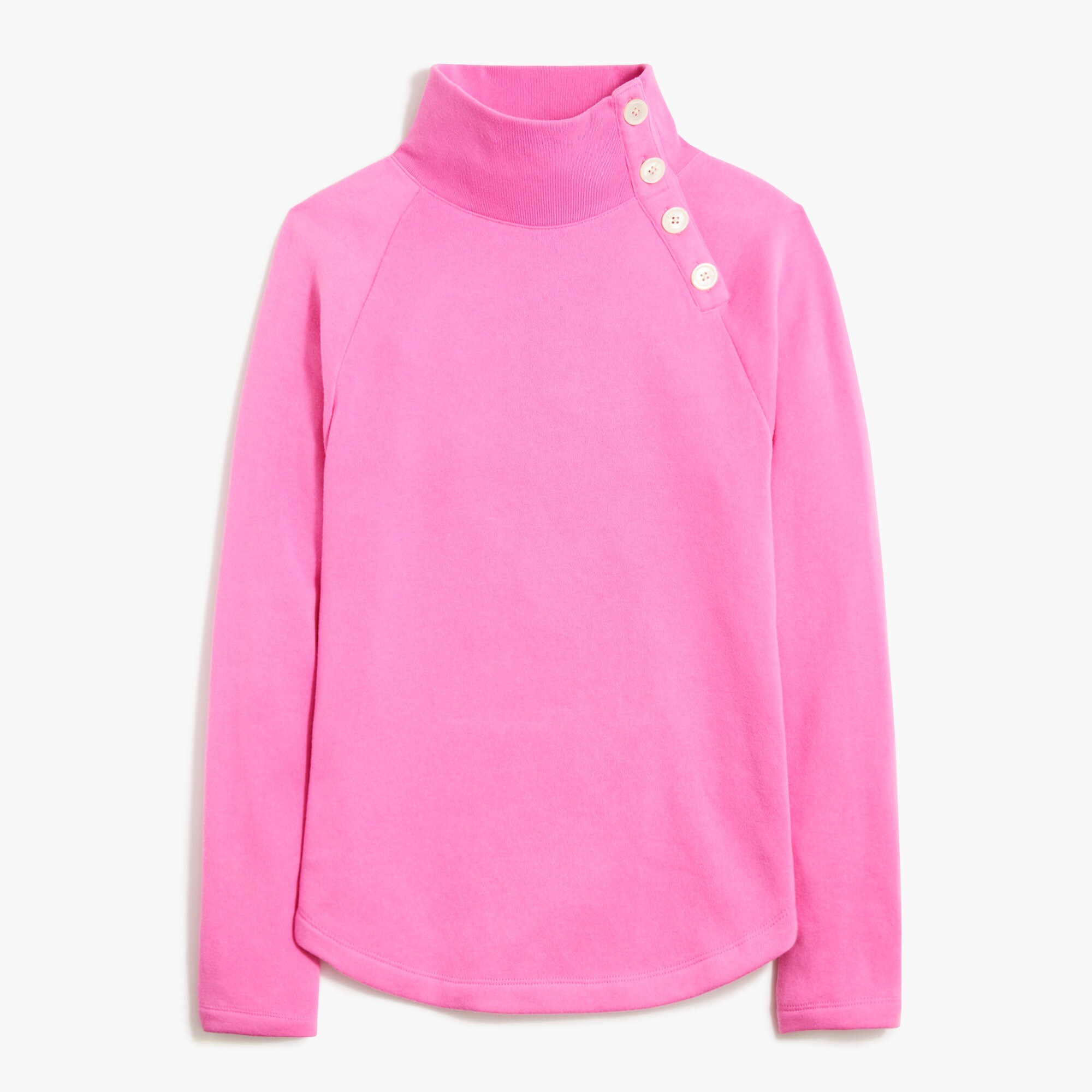Wide button-collar pullover sweatshirt