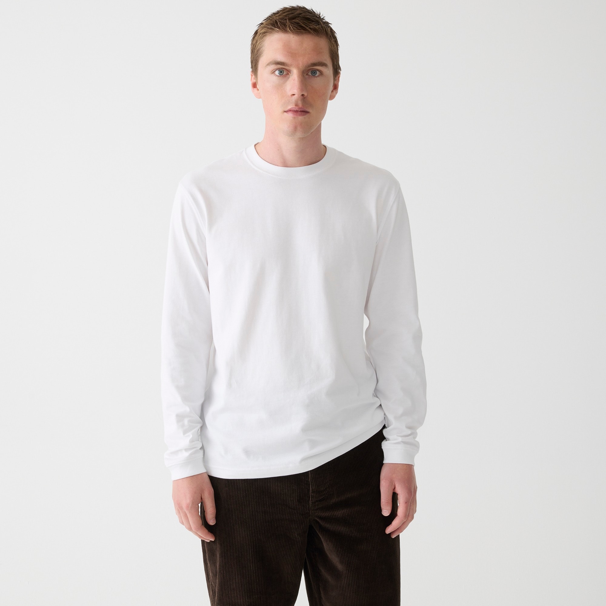 mens Relaxed long-sleeve premium-weight cotton T-shirt