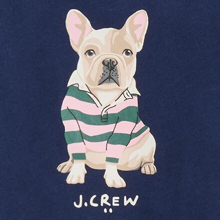 Girls' dog graphic tee RUGBY DOG factory: girls' dog graphic tee for girls
