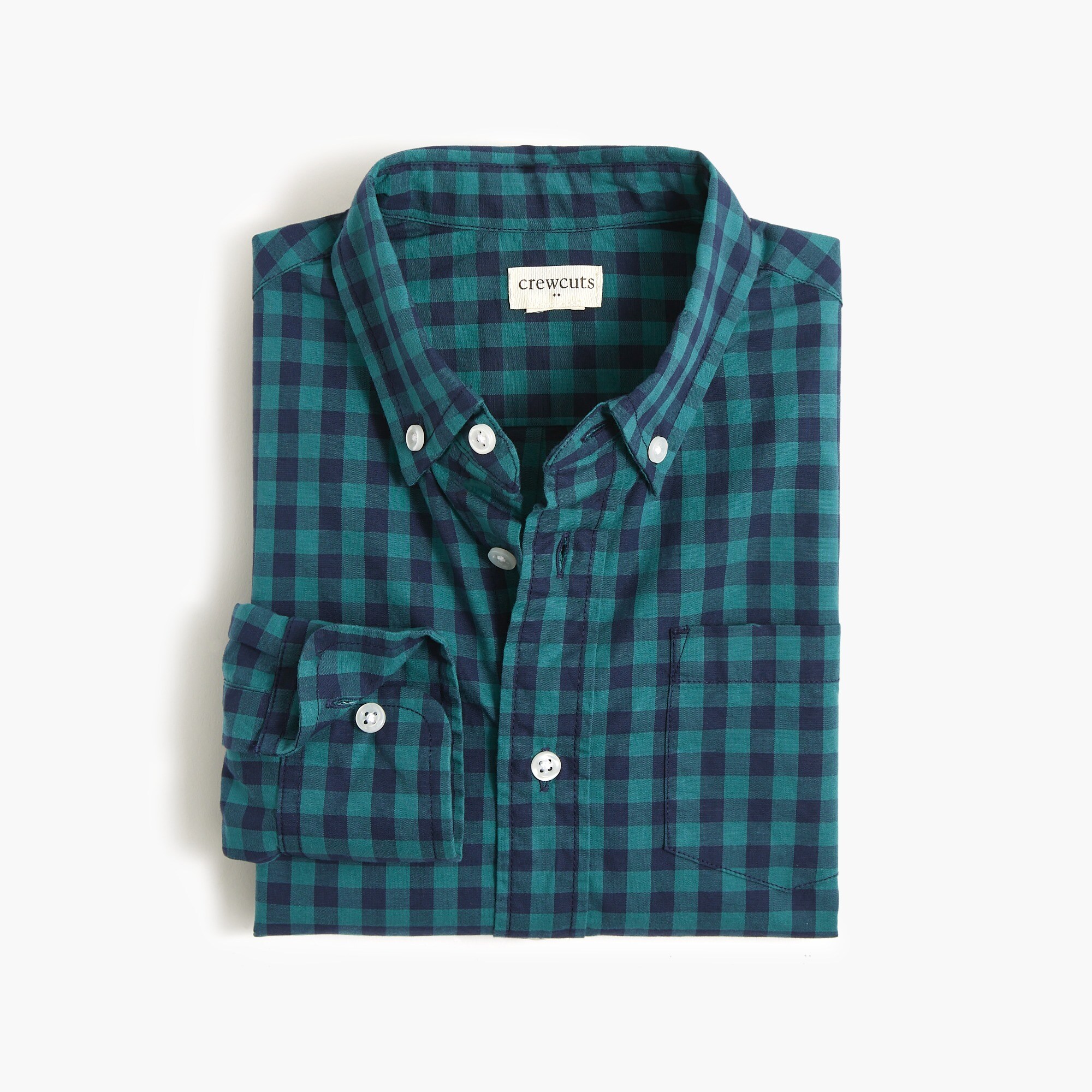 Boys' gingham washed shirt