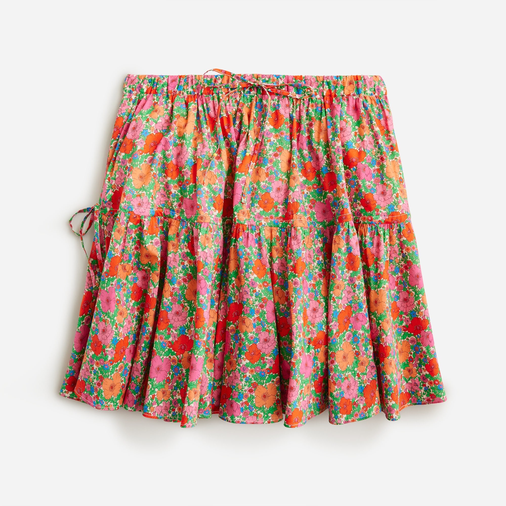 J.Crew: Tiered Mini Skirt In Liberty® Pink Meadow Song Fabric For Women