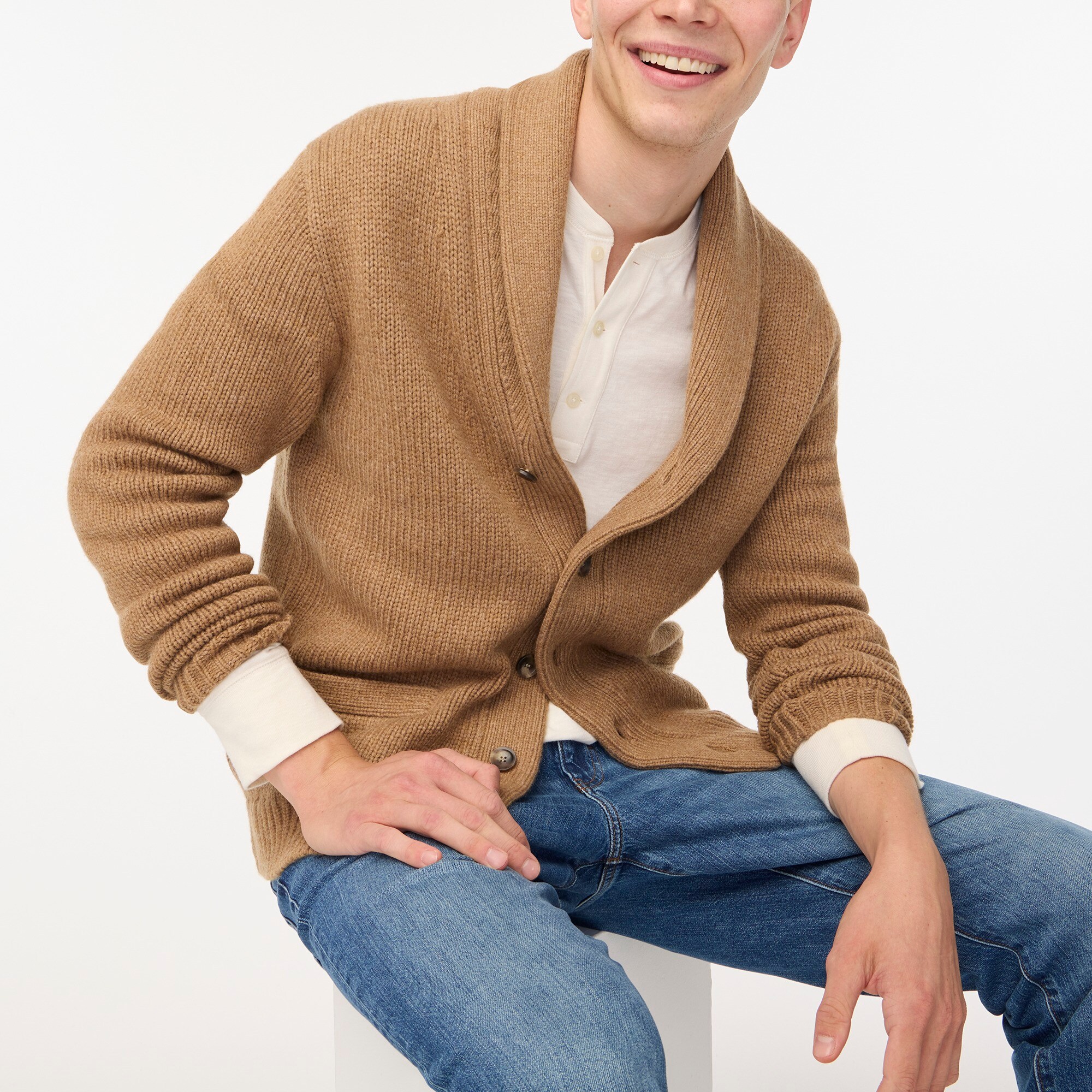 mens Wool-blend cardigan sweater