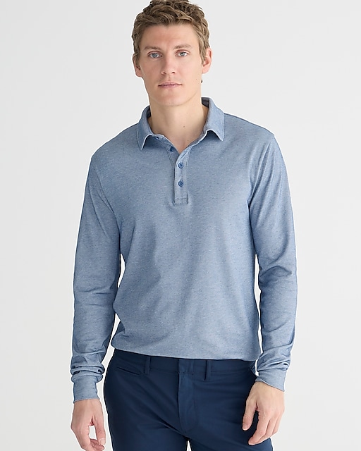 mens Tall long-sleeve performance polo shirt with COOLMAX&reg; technology