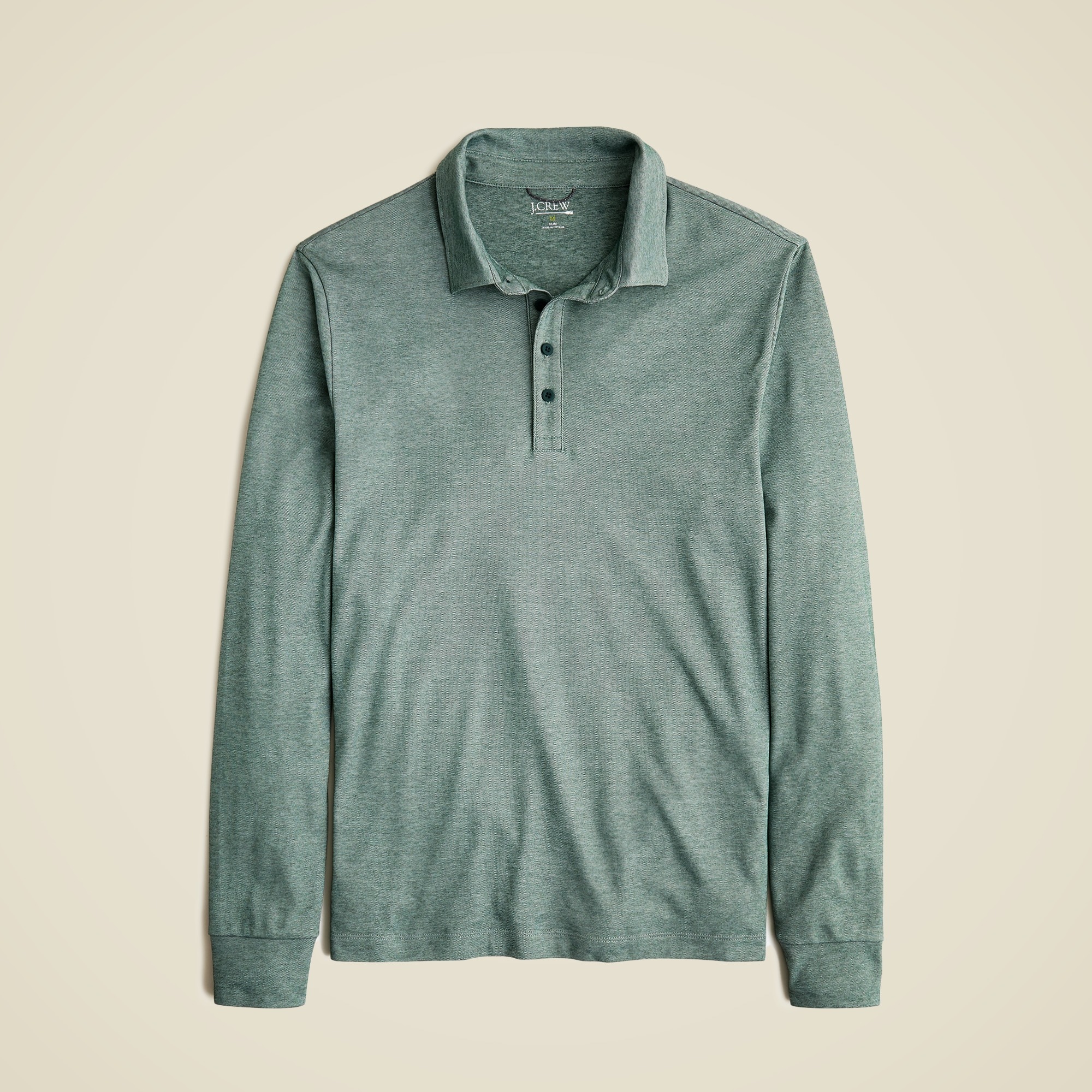  Long-sleeve performance polo shirt with COOLMAX&reg; technology