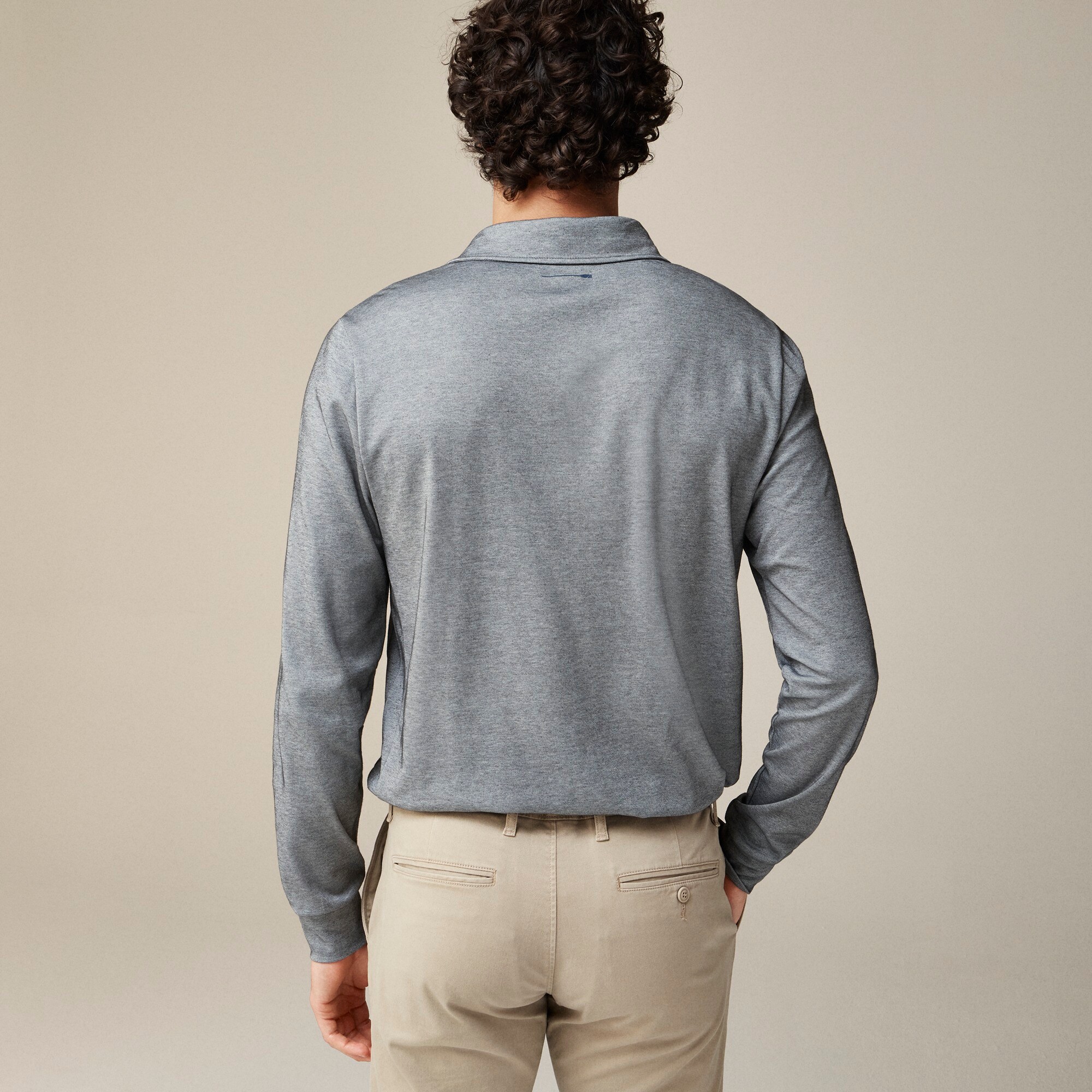 Long-sleeve performance polo shirt with COOLMAX® technology