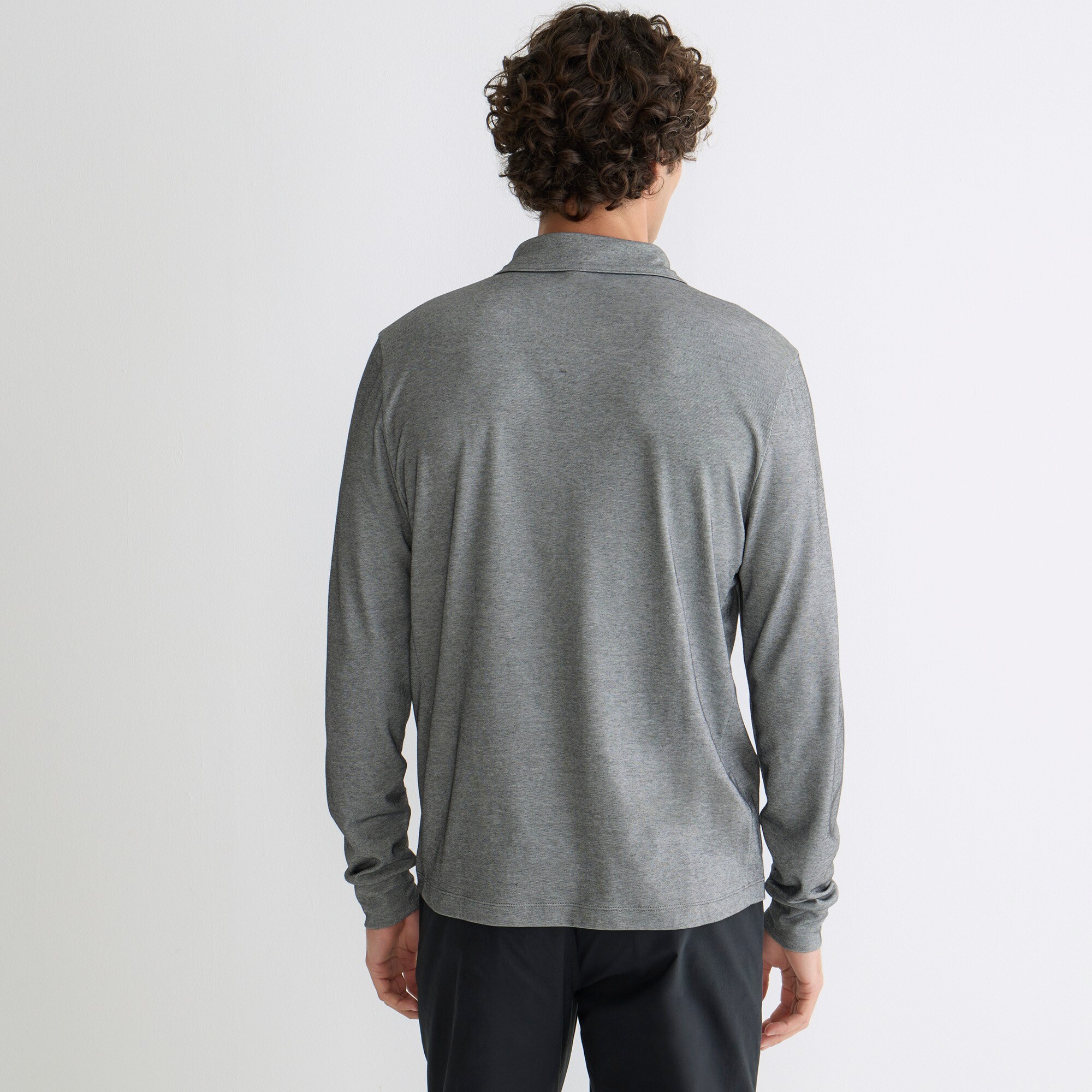Long-sleeve performance polo shirt with COOLMAX® technology