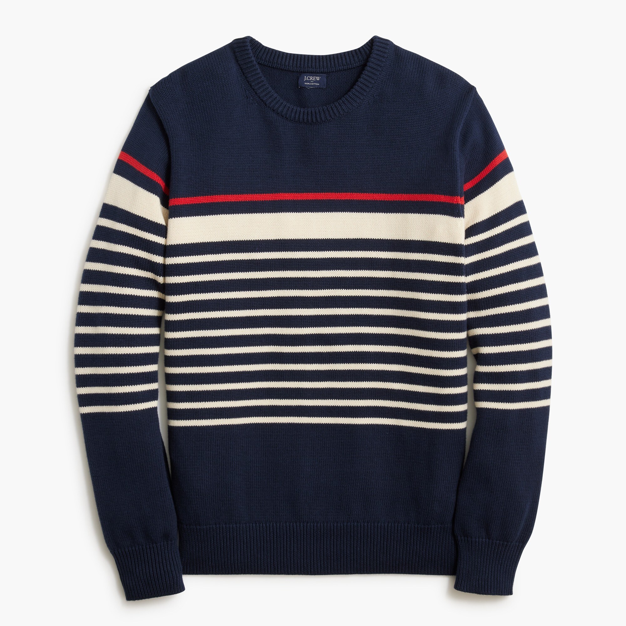 striped cotton sweater for men