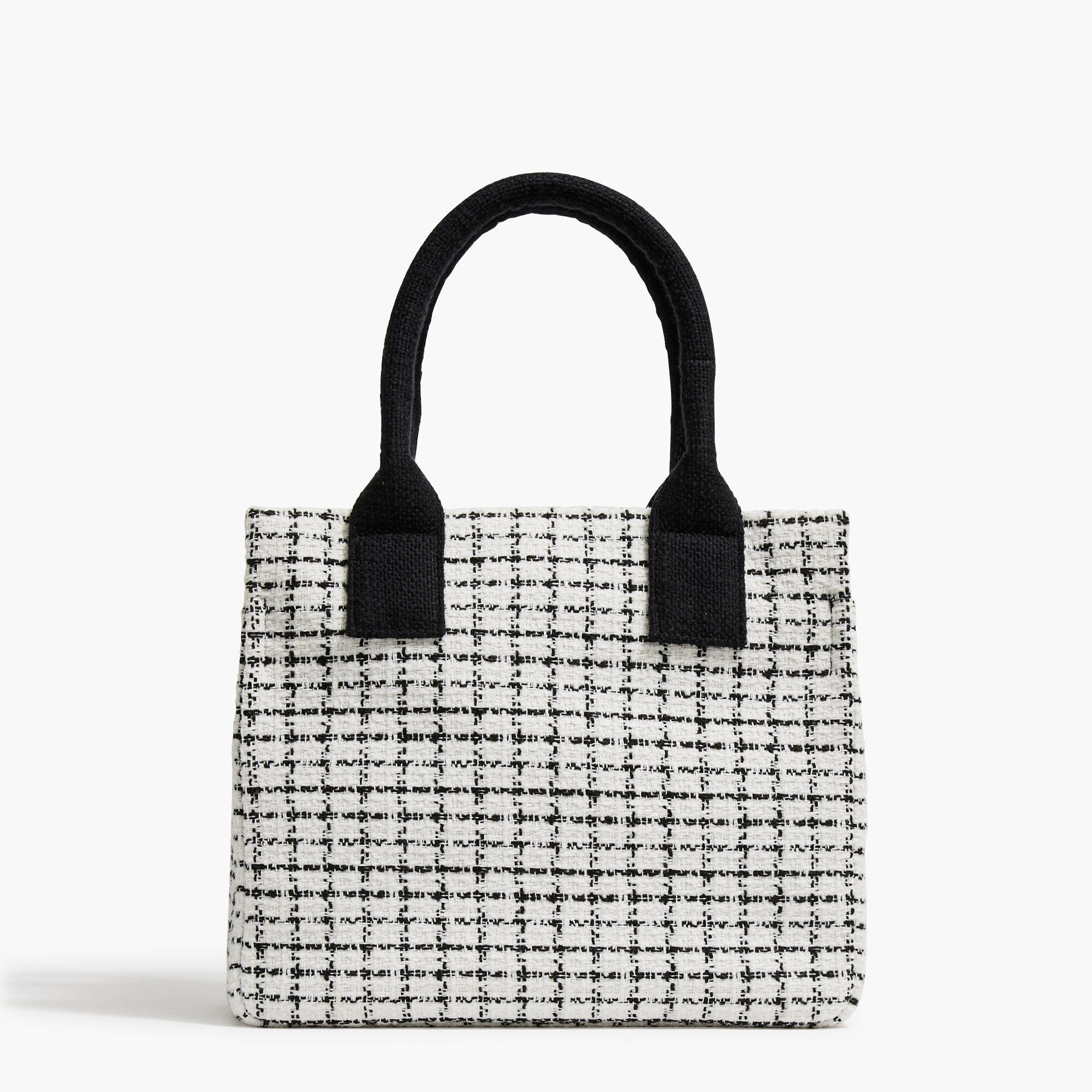 small tweed structured tote bag for women